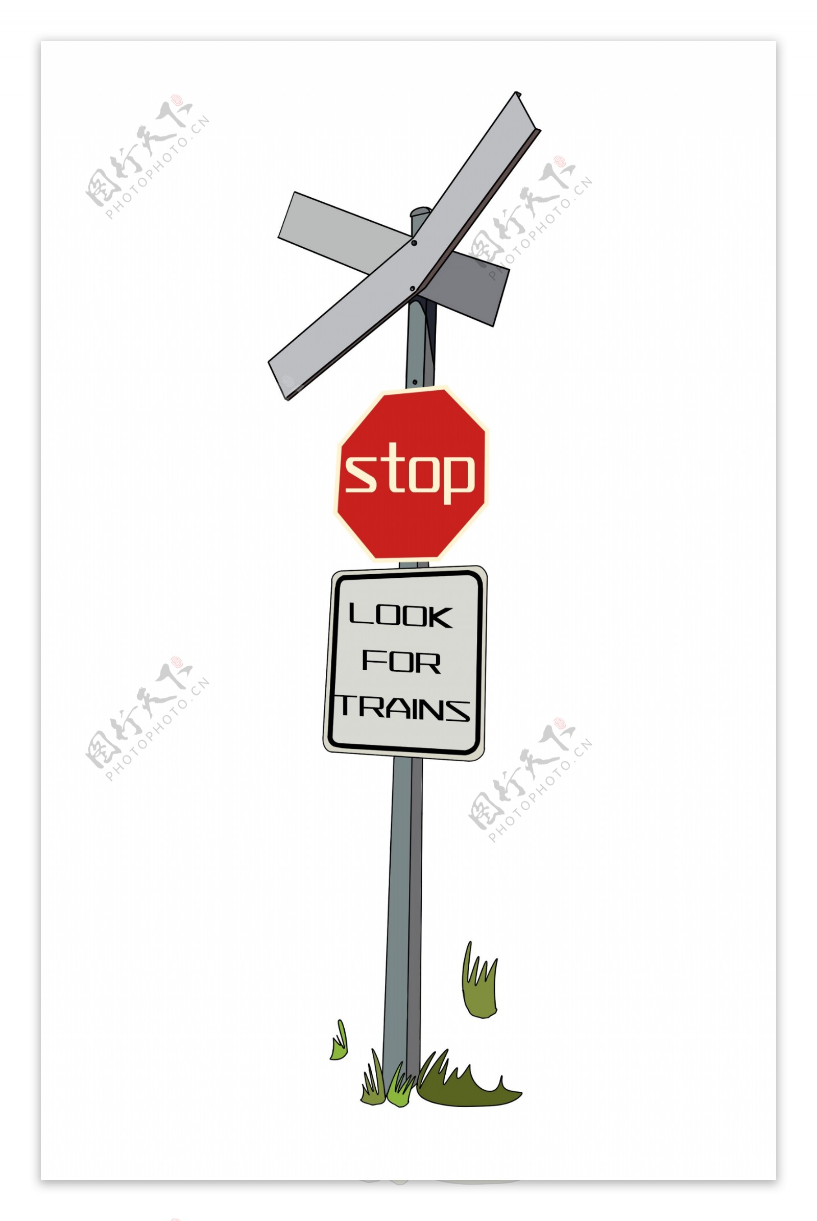 灰色交通警示牌