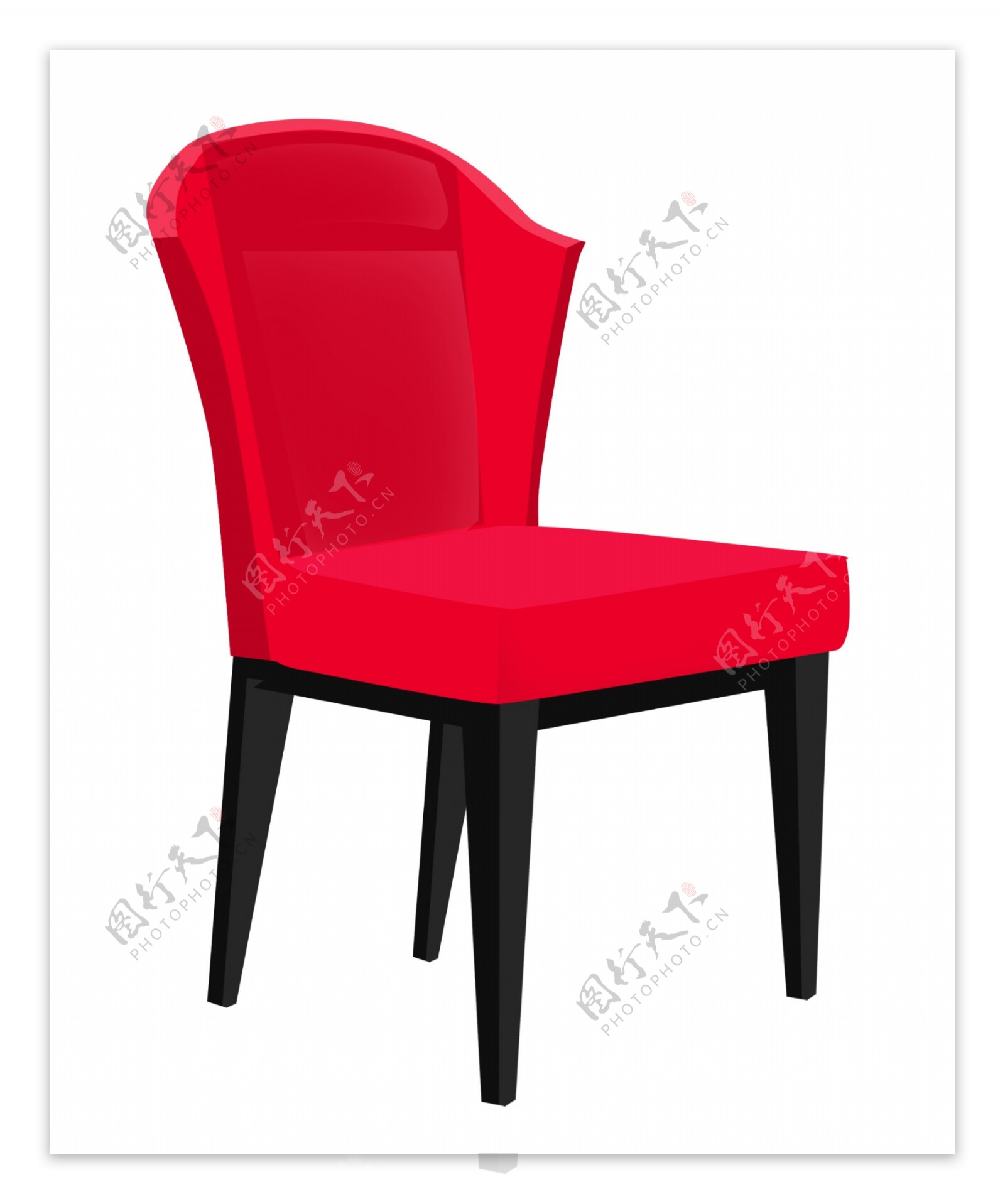 红色布艺椅子插画
