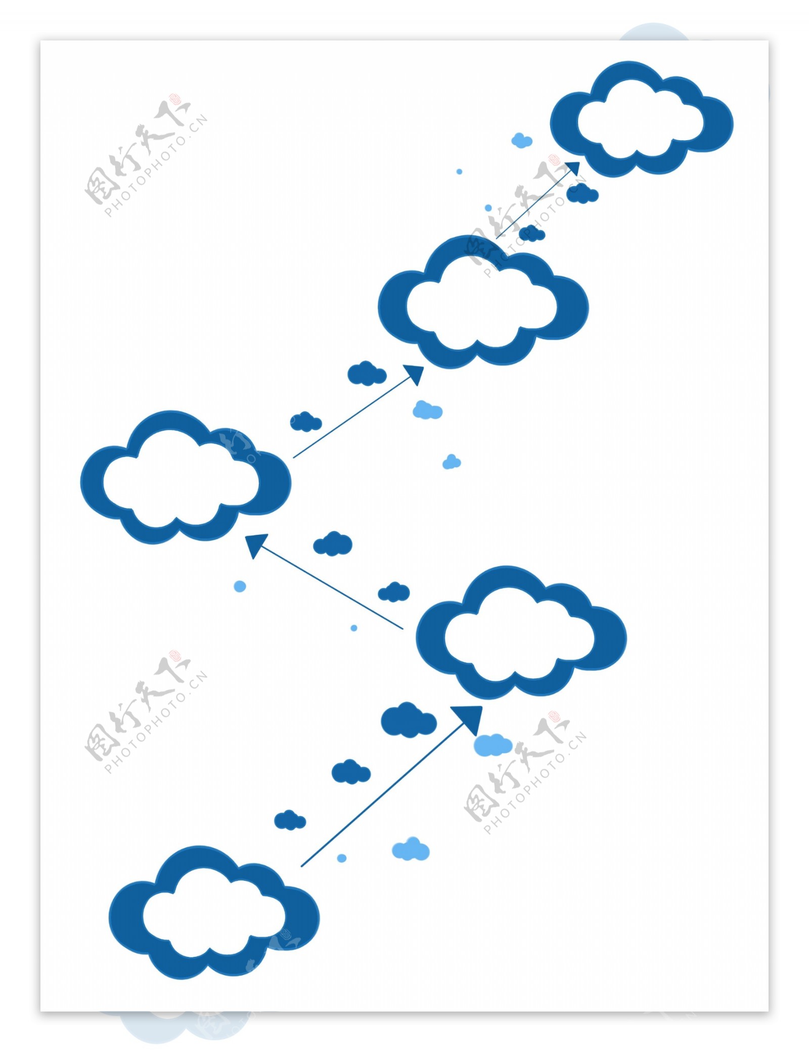 云朵图案PPT装饰插画