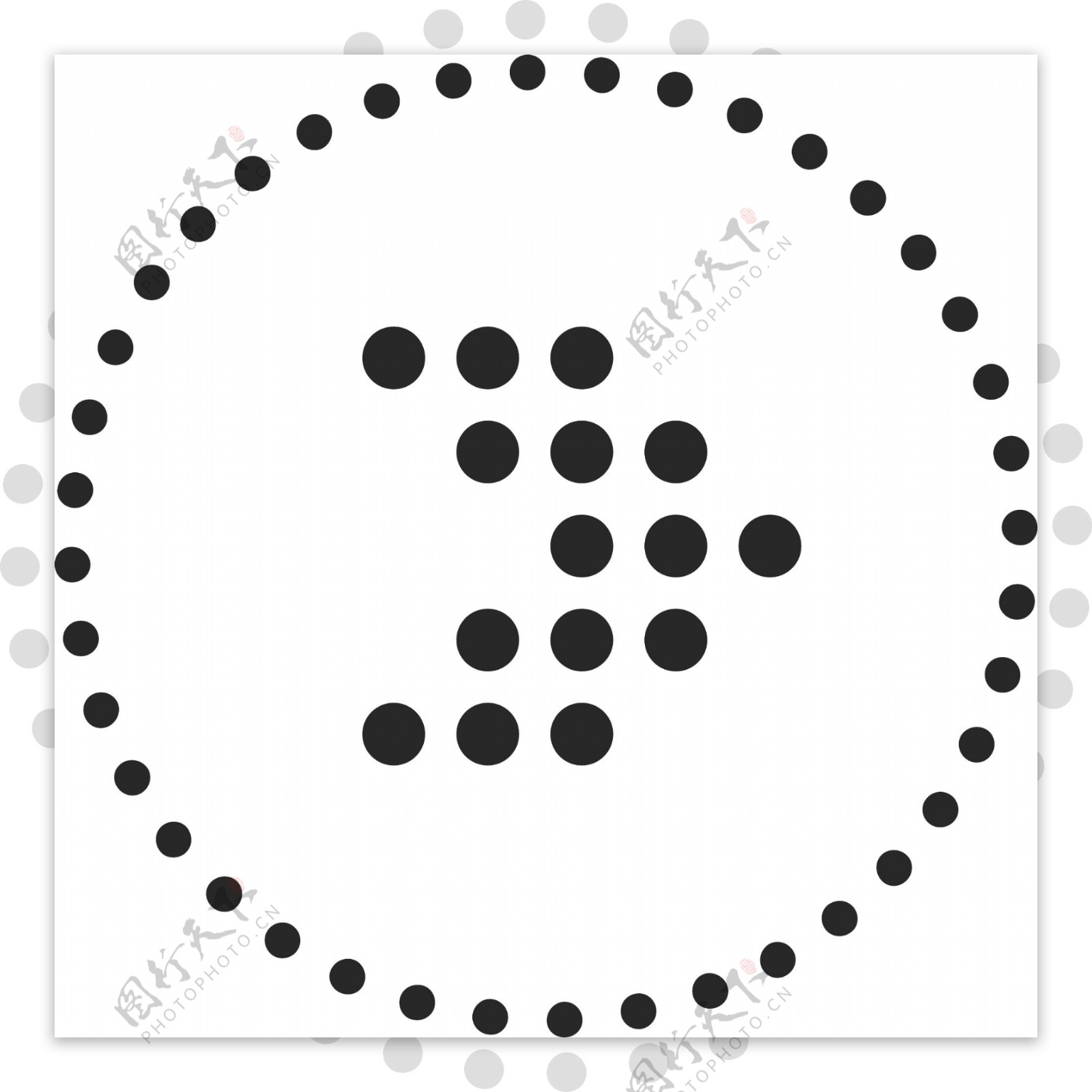 黑色圆点往右虚线箭头图标