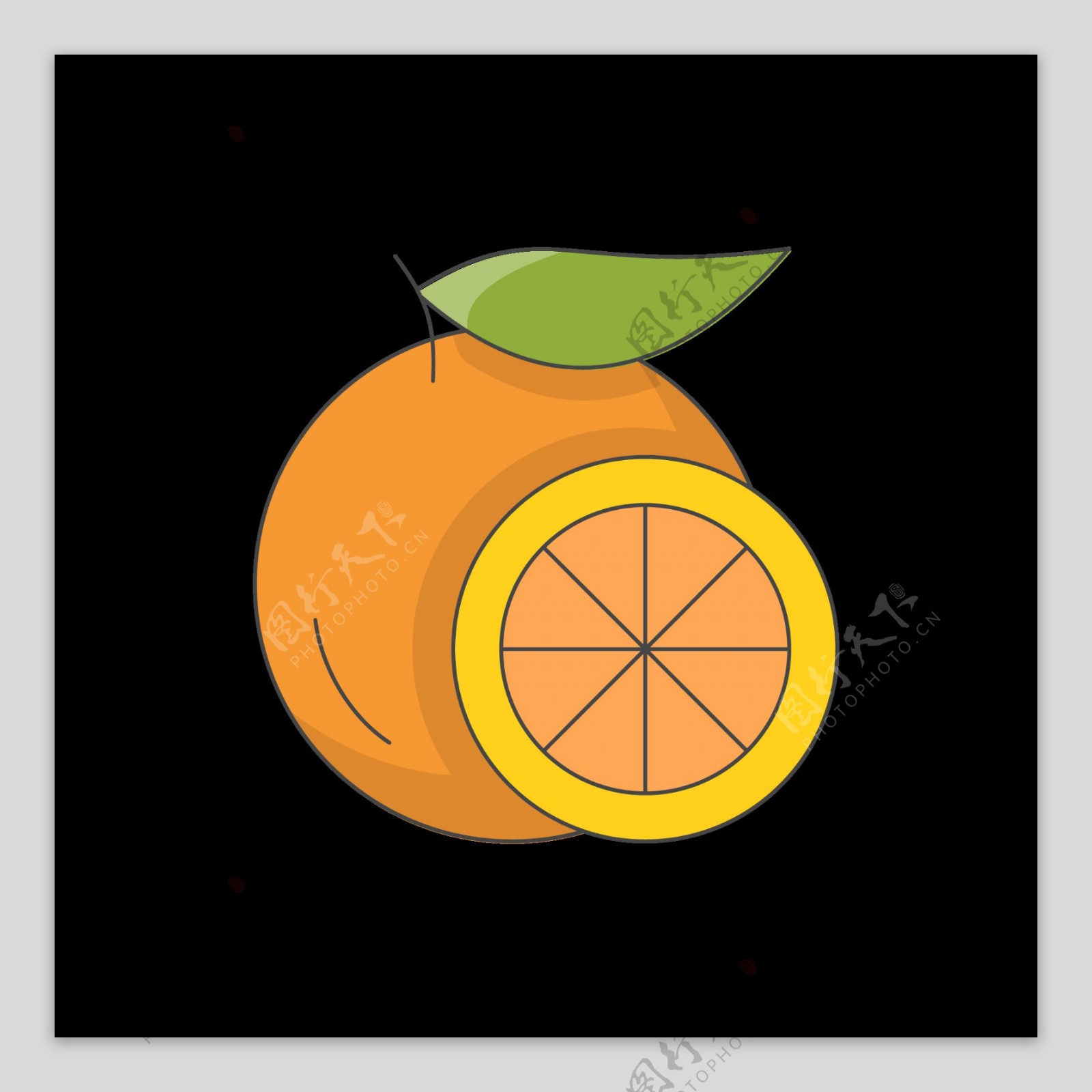 橙色的梨子免抠图