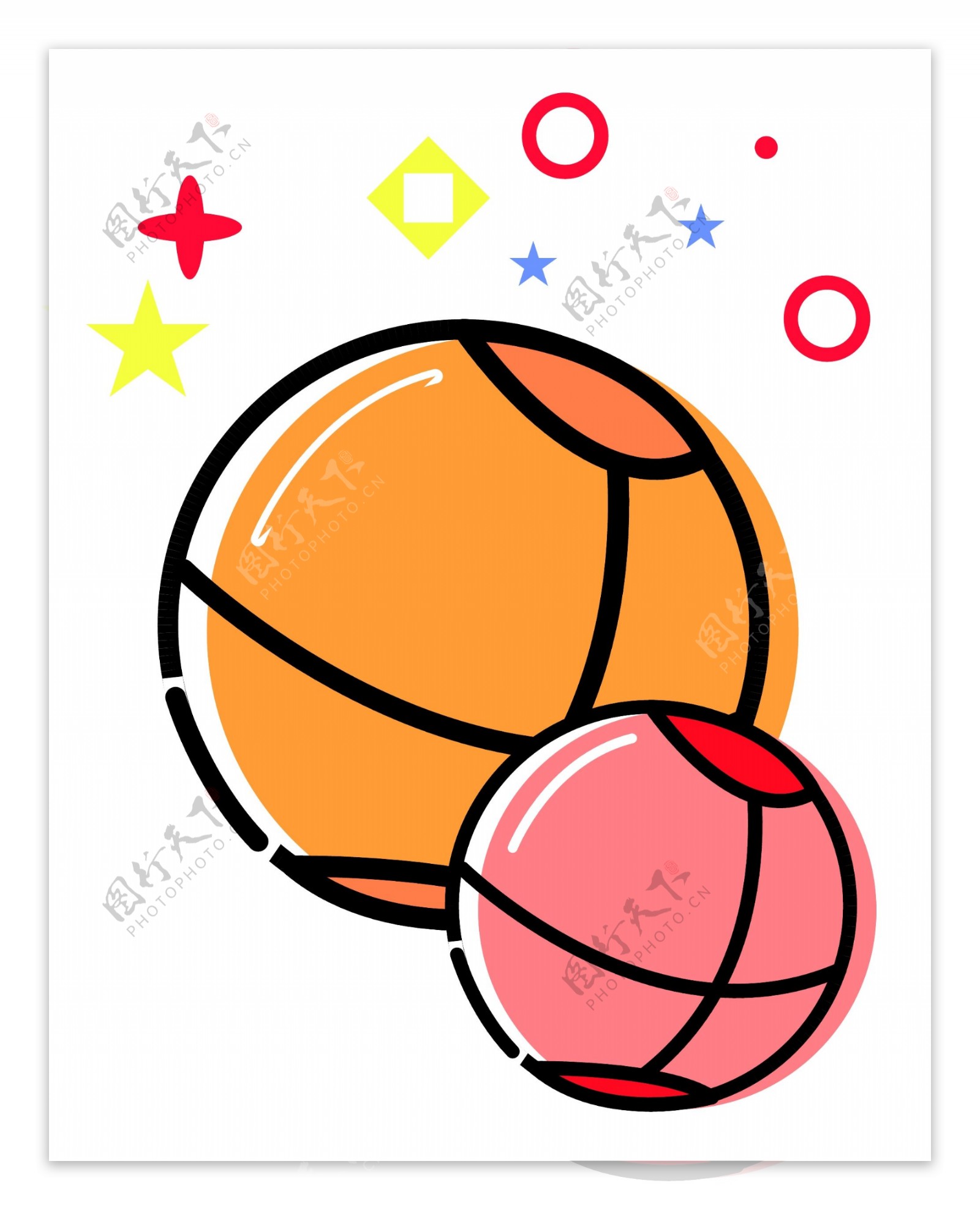 圆形篮球图案