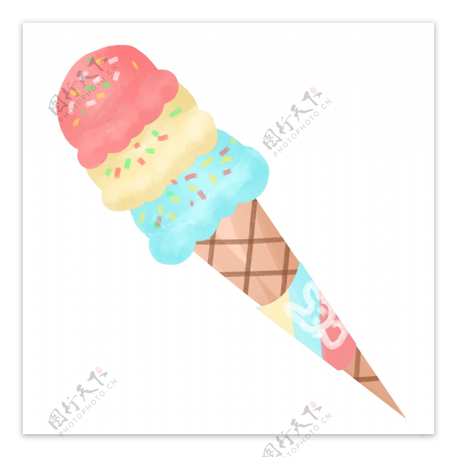 彩色超长冰淇淋