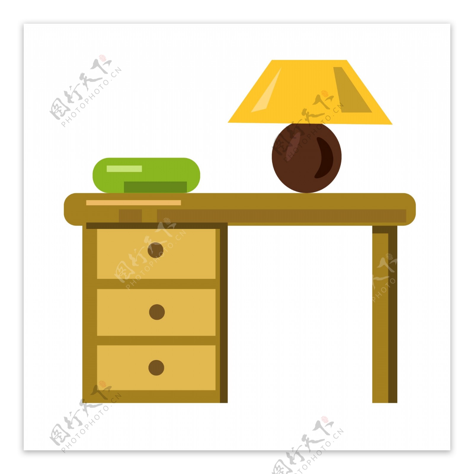 黄色木质桌子