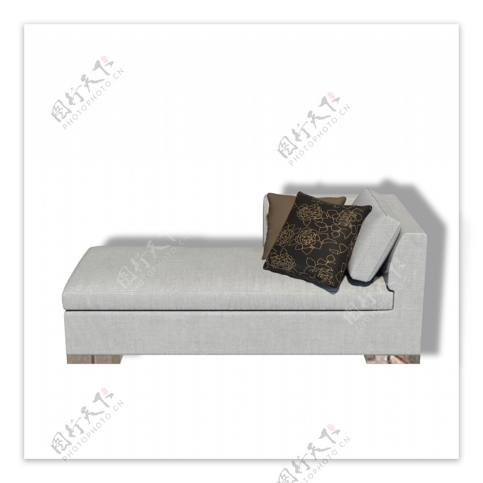 灰色的现代布艺软包沙发