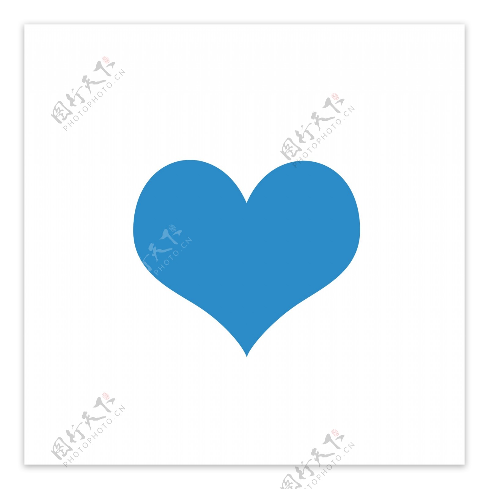 一个可爱的蓝色心形和花卉背景矢量图片素材-编号04178372-图行天下