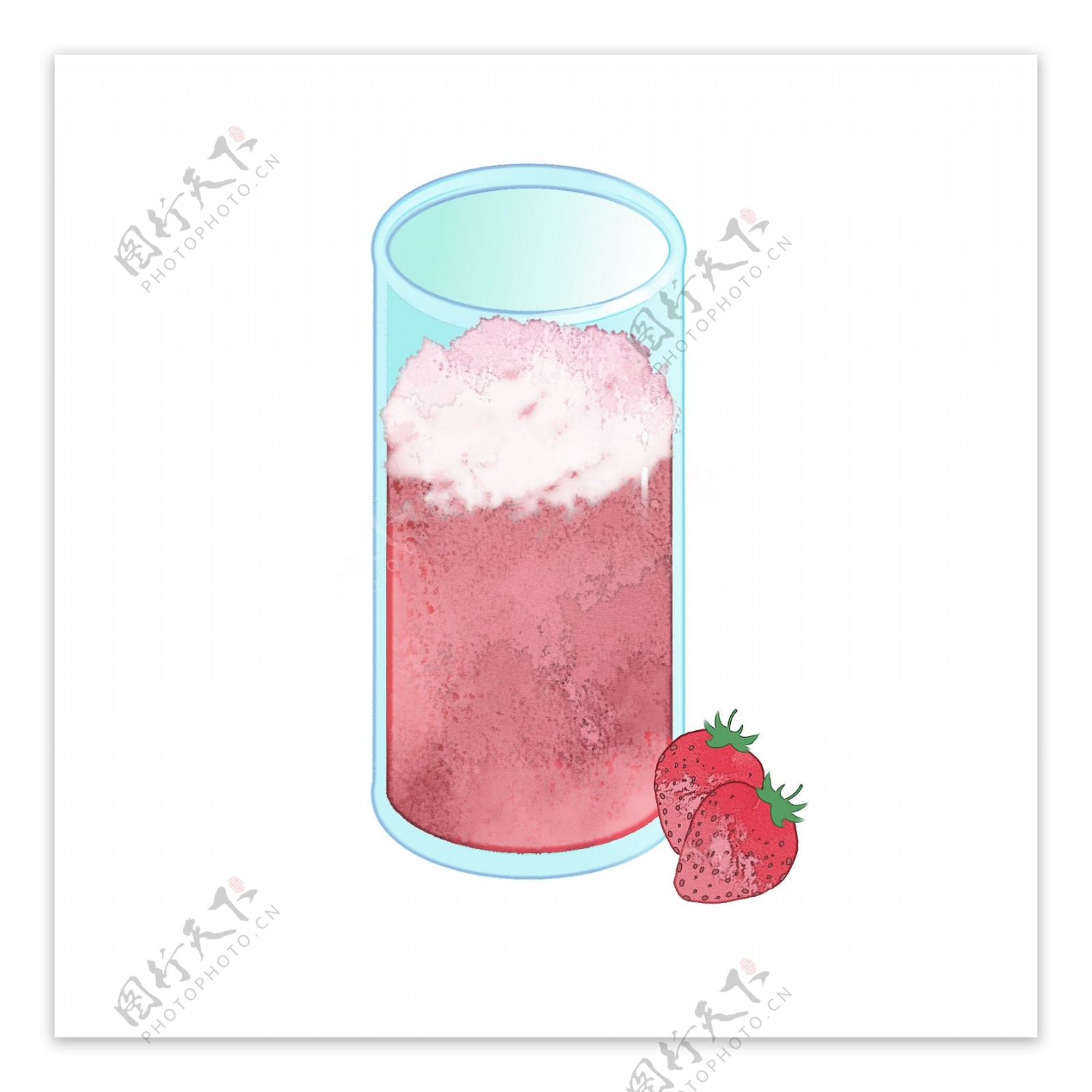 草莓冰夏日消暑冷饮