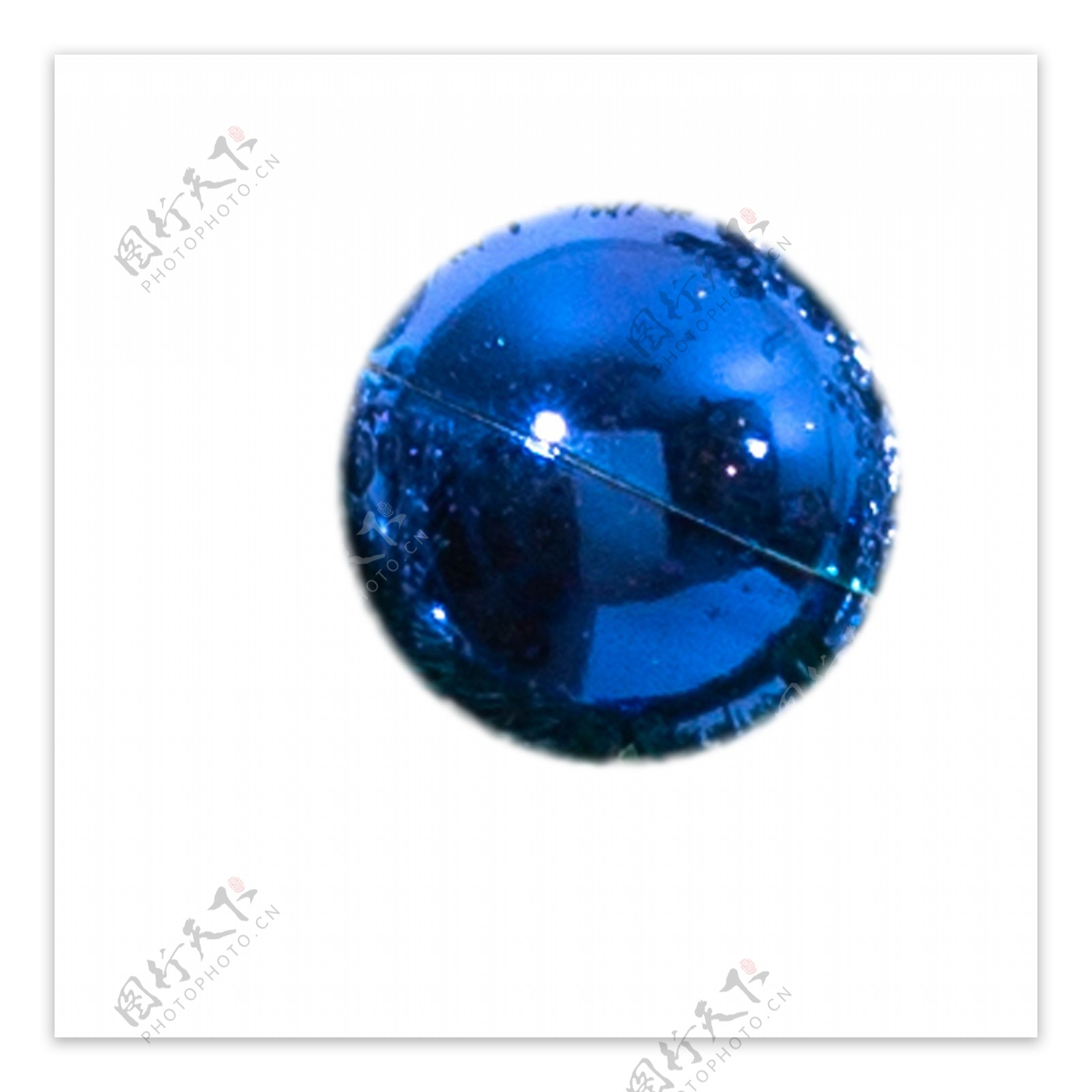 蓝色圆形球体装饰