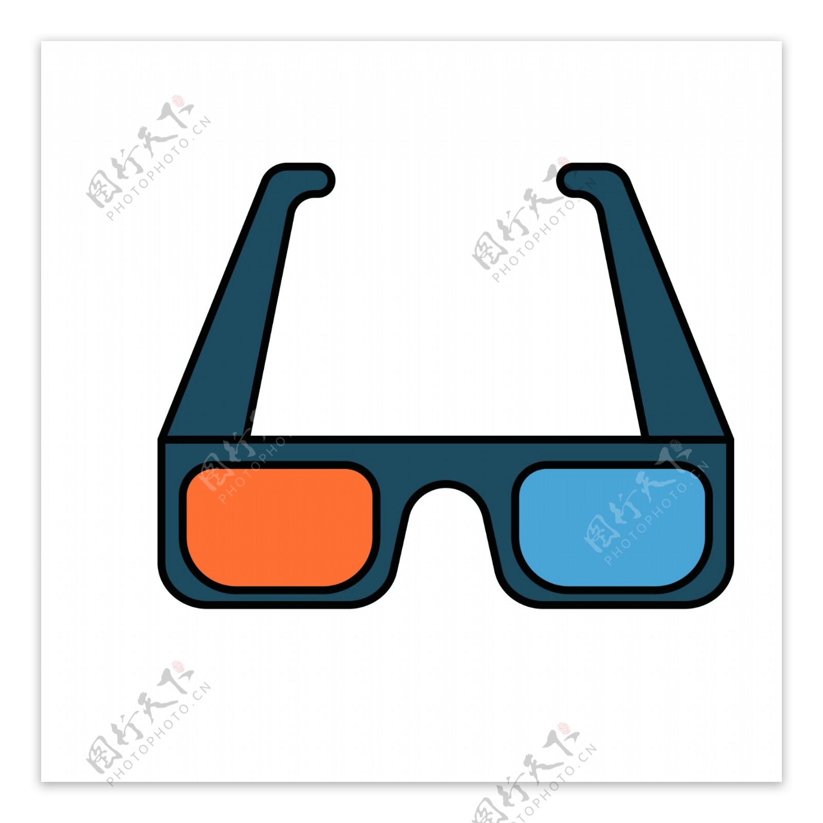 卡通3D眼镜PNG下载