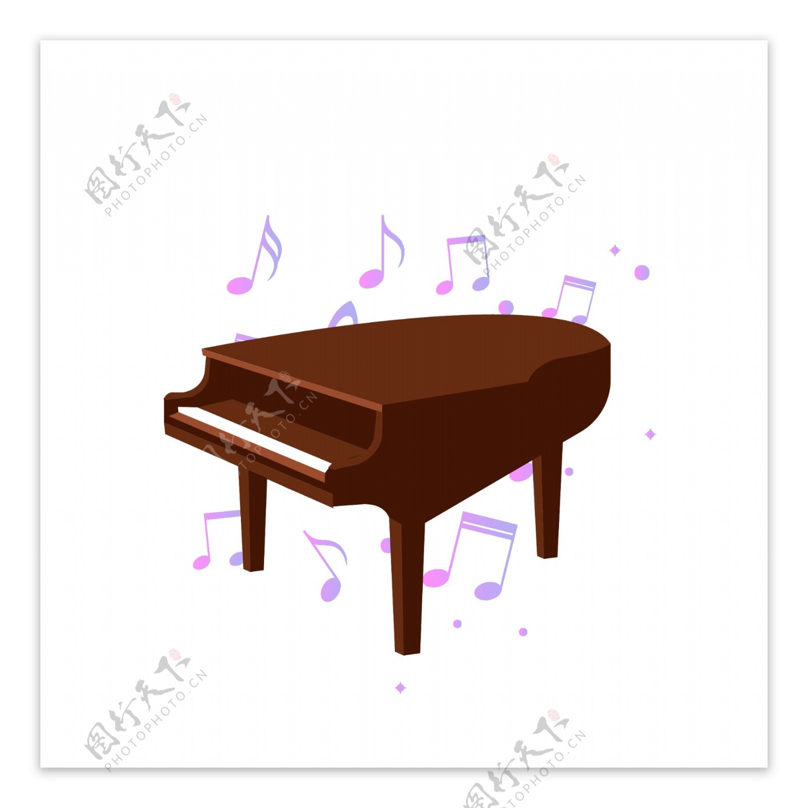 棕色的音乐钢琴插画