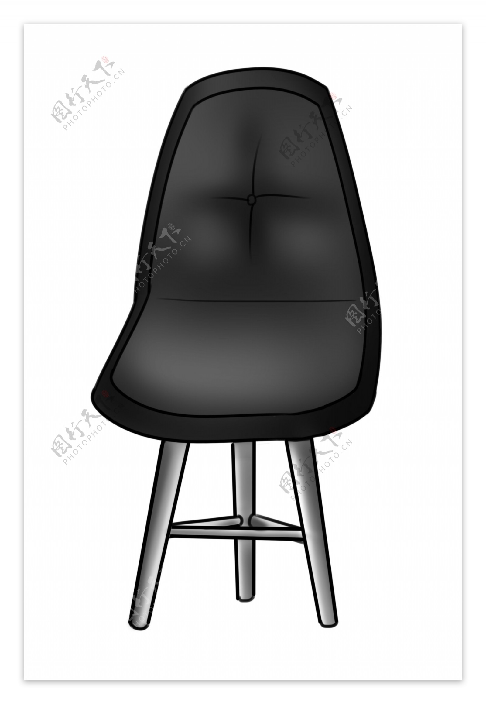 黑色的皮面椅子插画