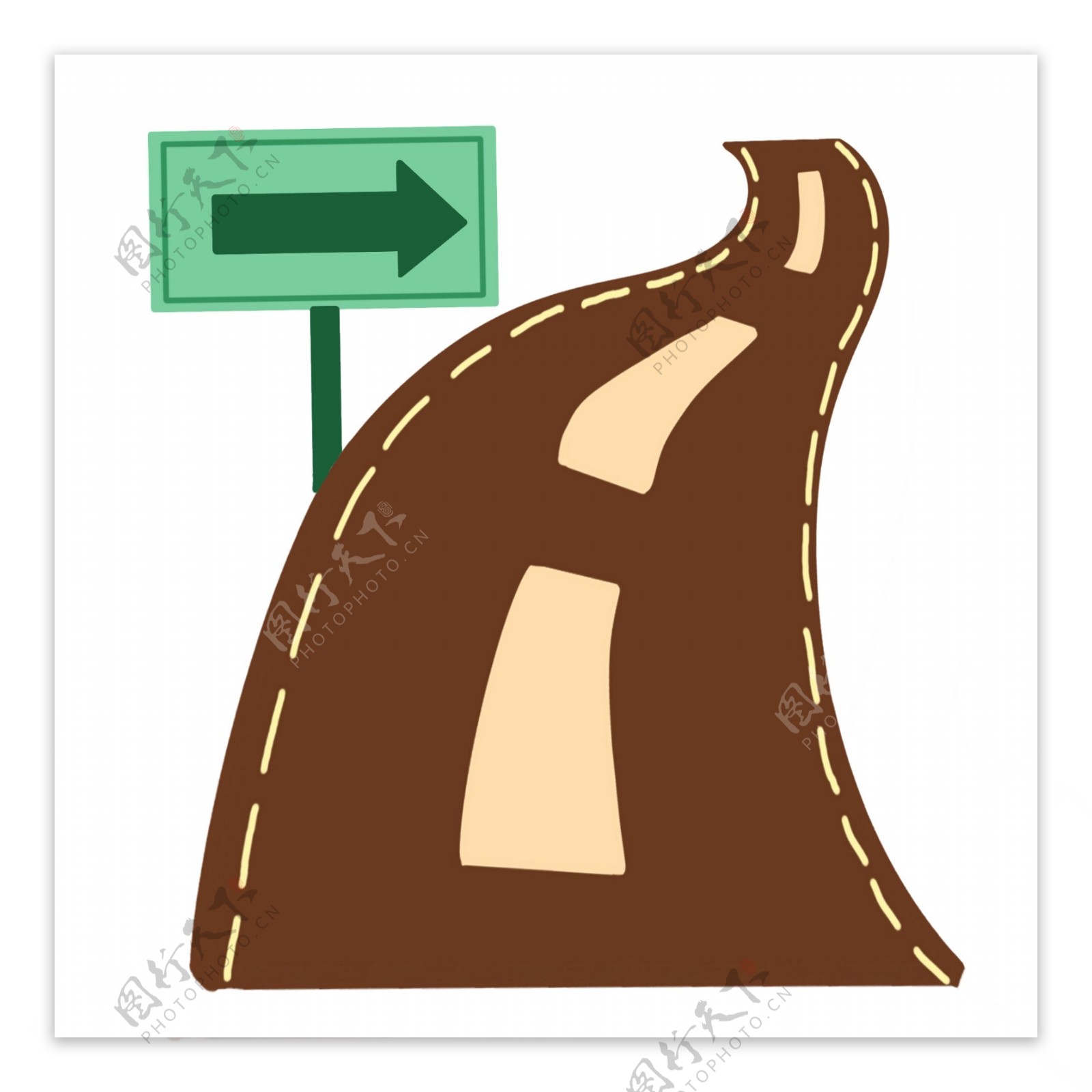 棕色的公路的插画
