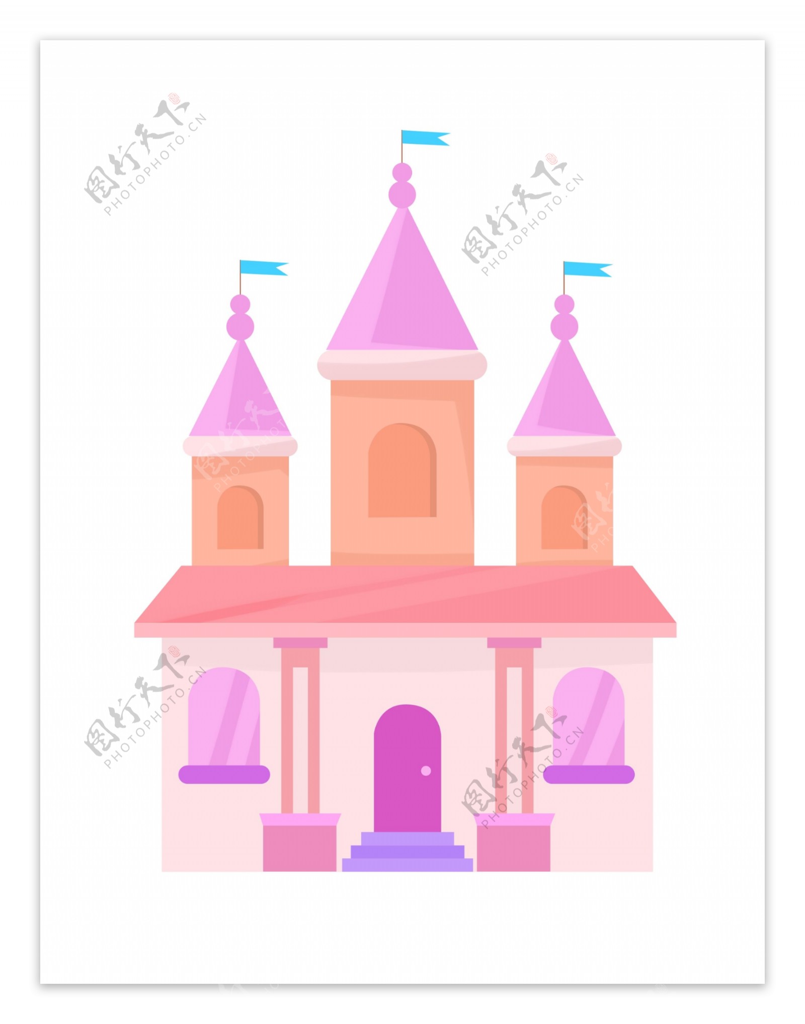 紫色公主城堡建筑