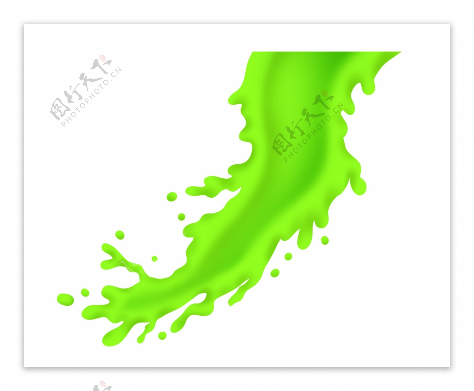 涌出的绿色果汁插图