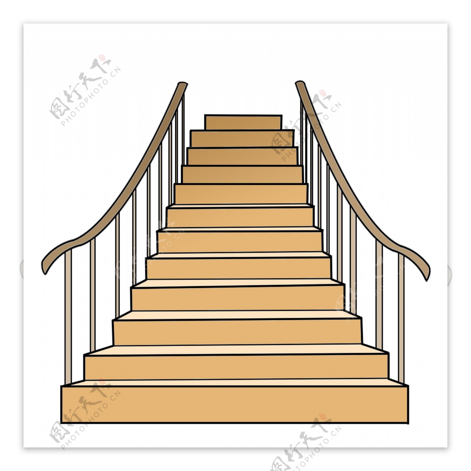 木质卡通楼梯插图