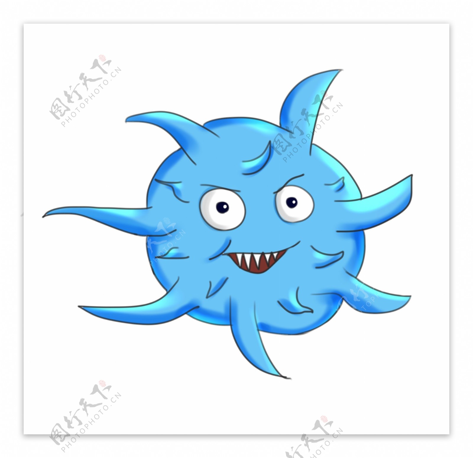 蓝色立体细菌插图