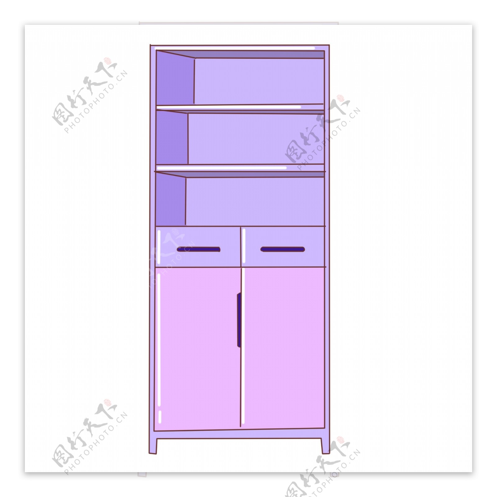 漂亮的紫色柜子插画