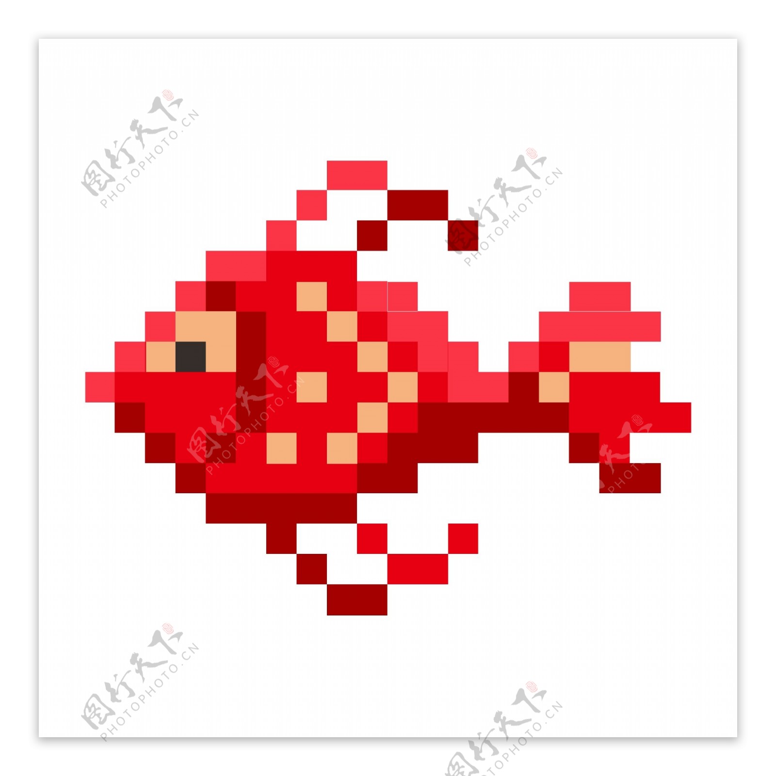 像素金鱼装饰插画