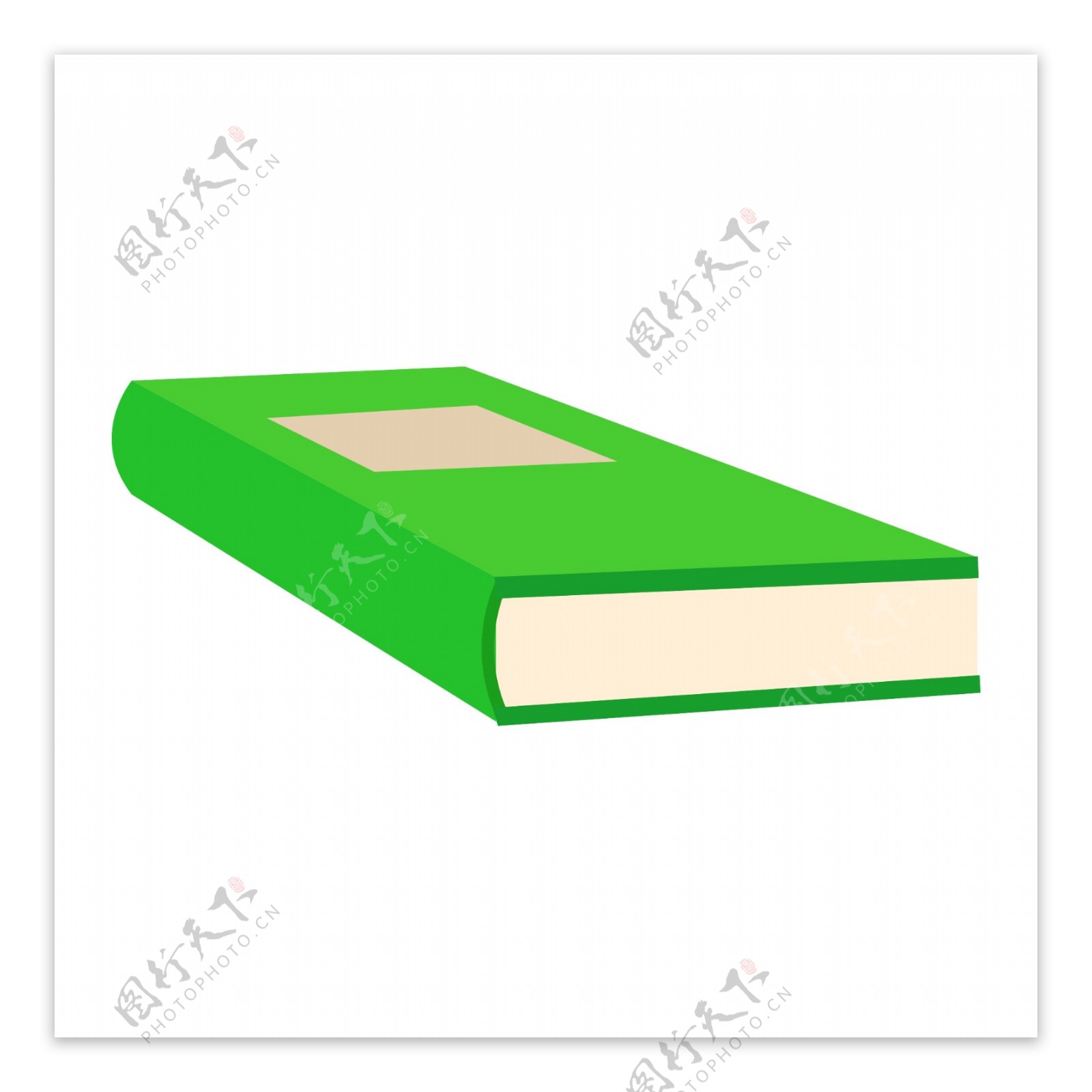 绿色的书籍装饰插画