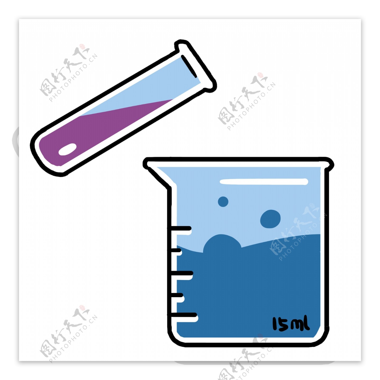 化学烧杯装饰插画