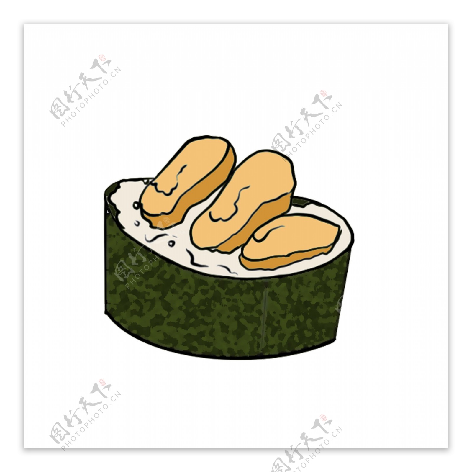 一块日式寿司插画