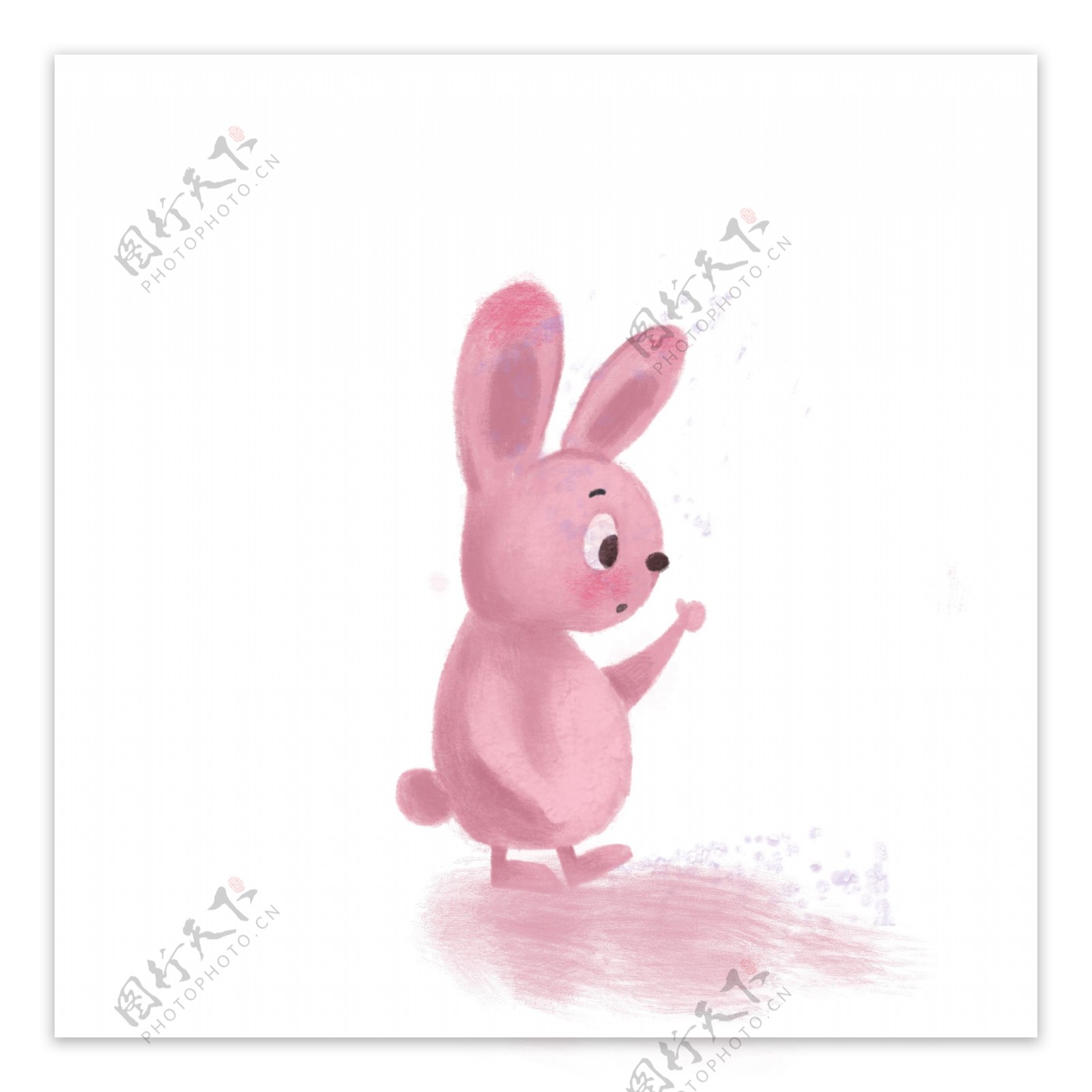 卡通一个可爱的粉色兔子