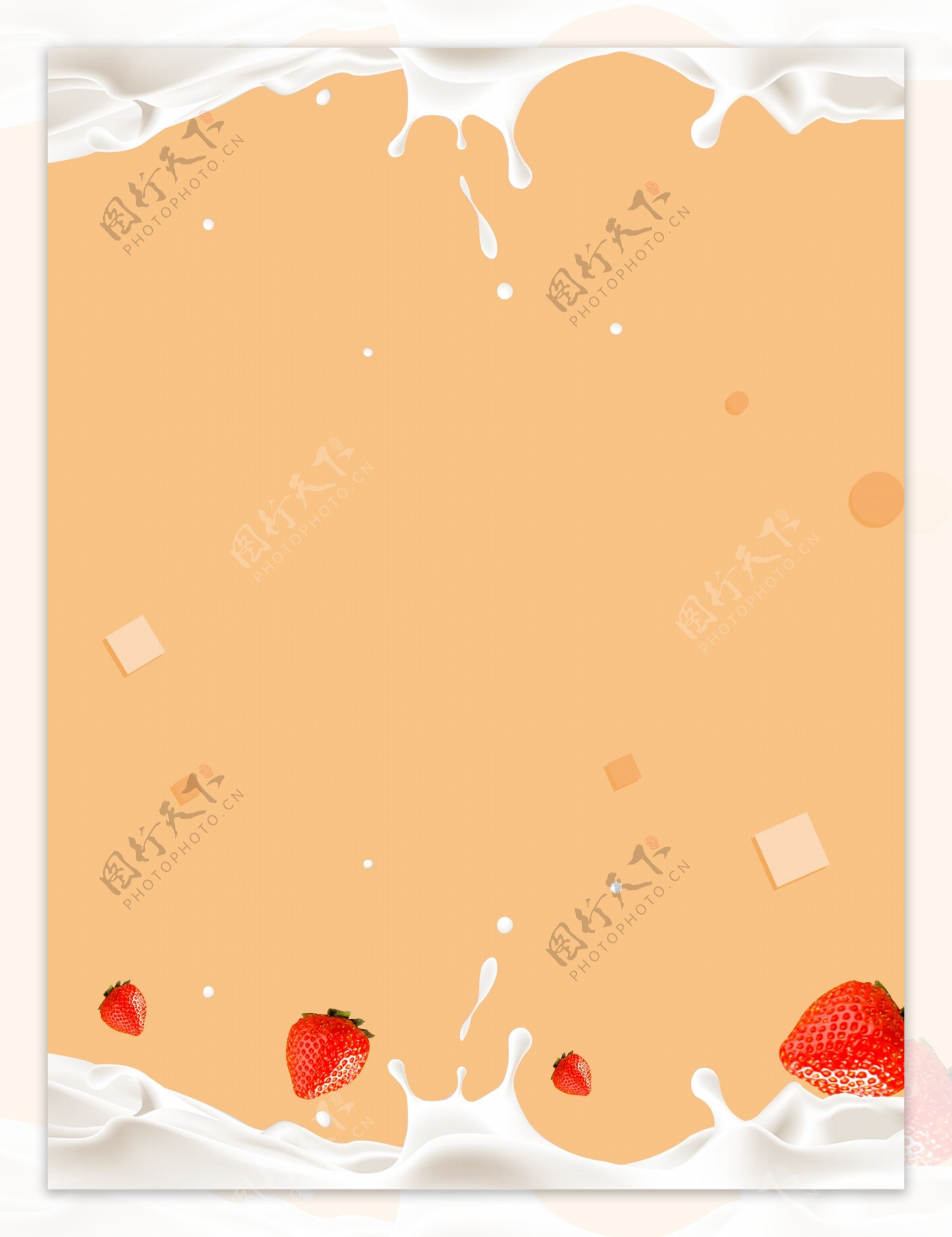 夏季草莓牛奶饮料背景素材