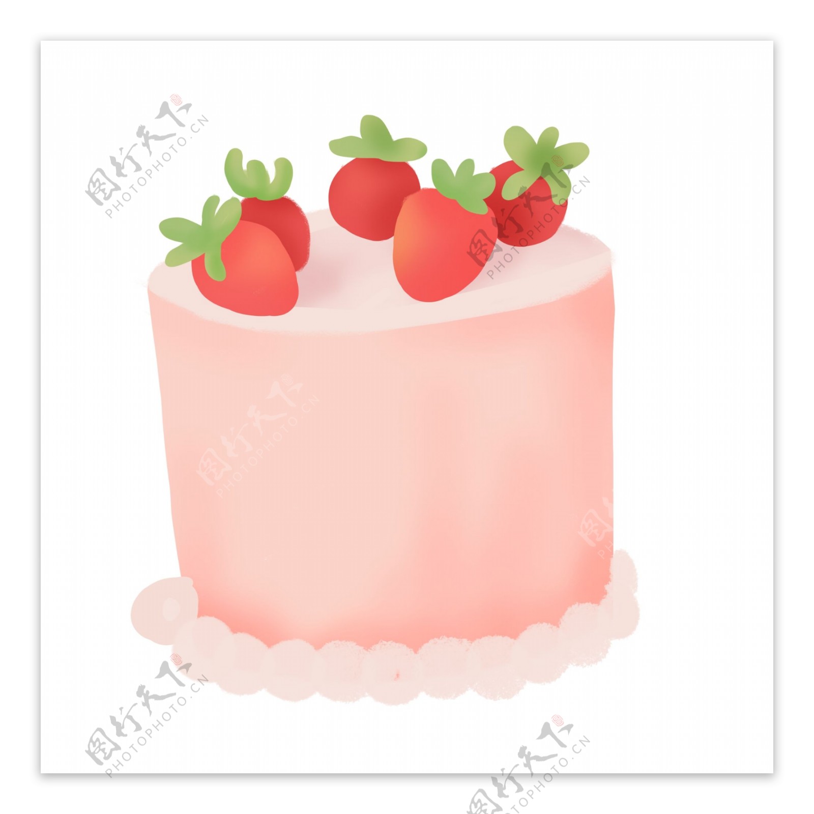 卡通草莓生日蛋糕免抠元素