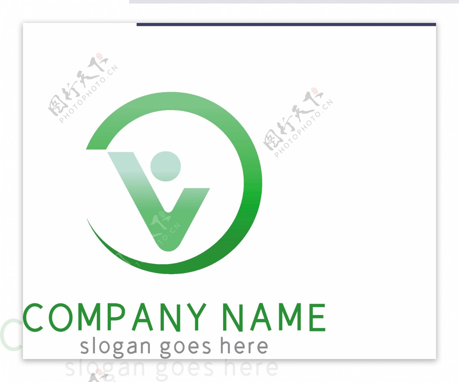 绿色圆形字母广告人物logo