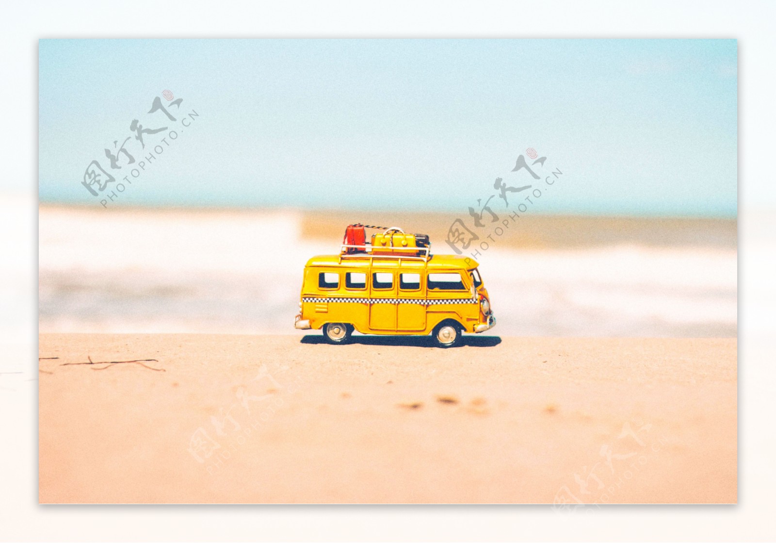 海边沙滩玩具车微景观