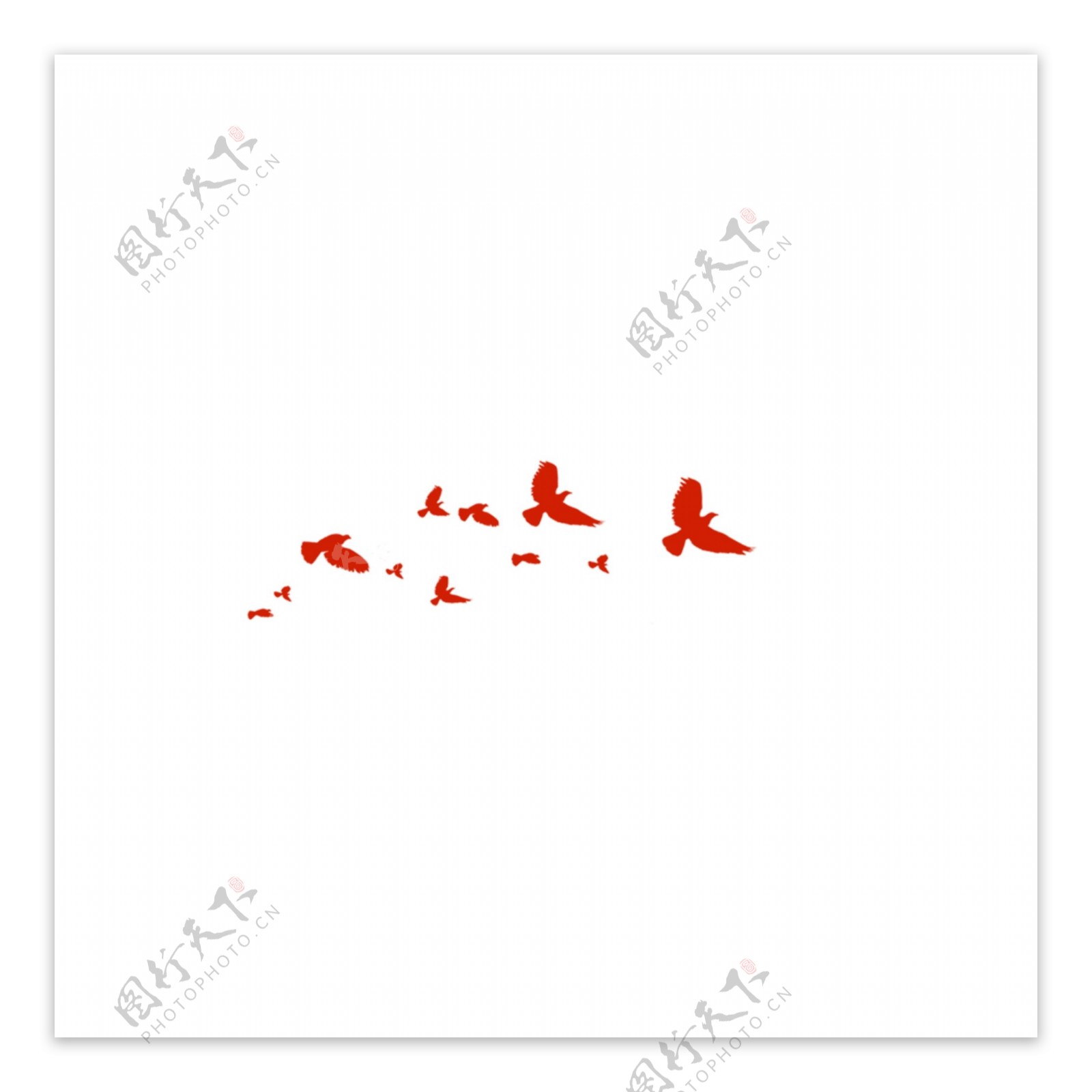 红色的大雁免抠图