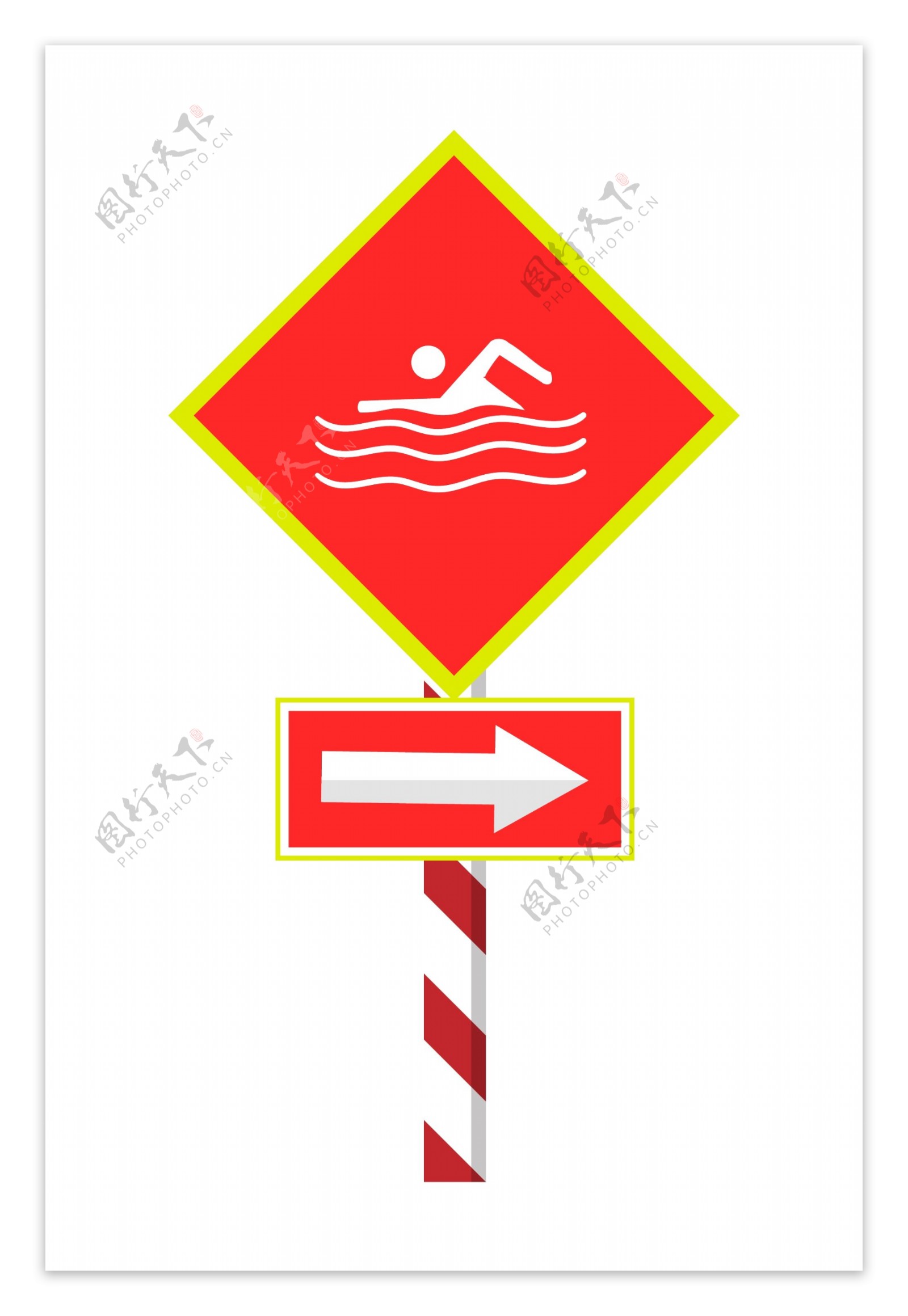 游泳警示图标