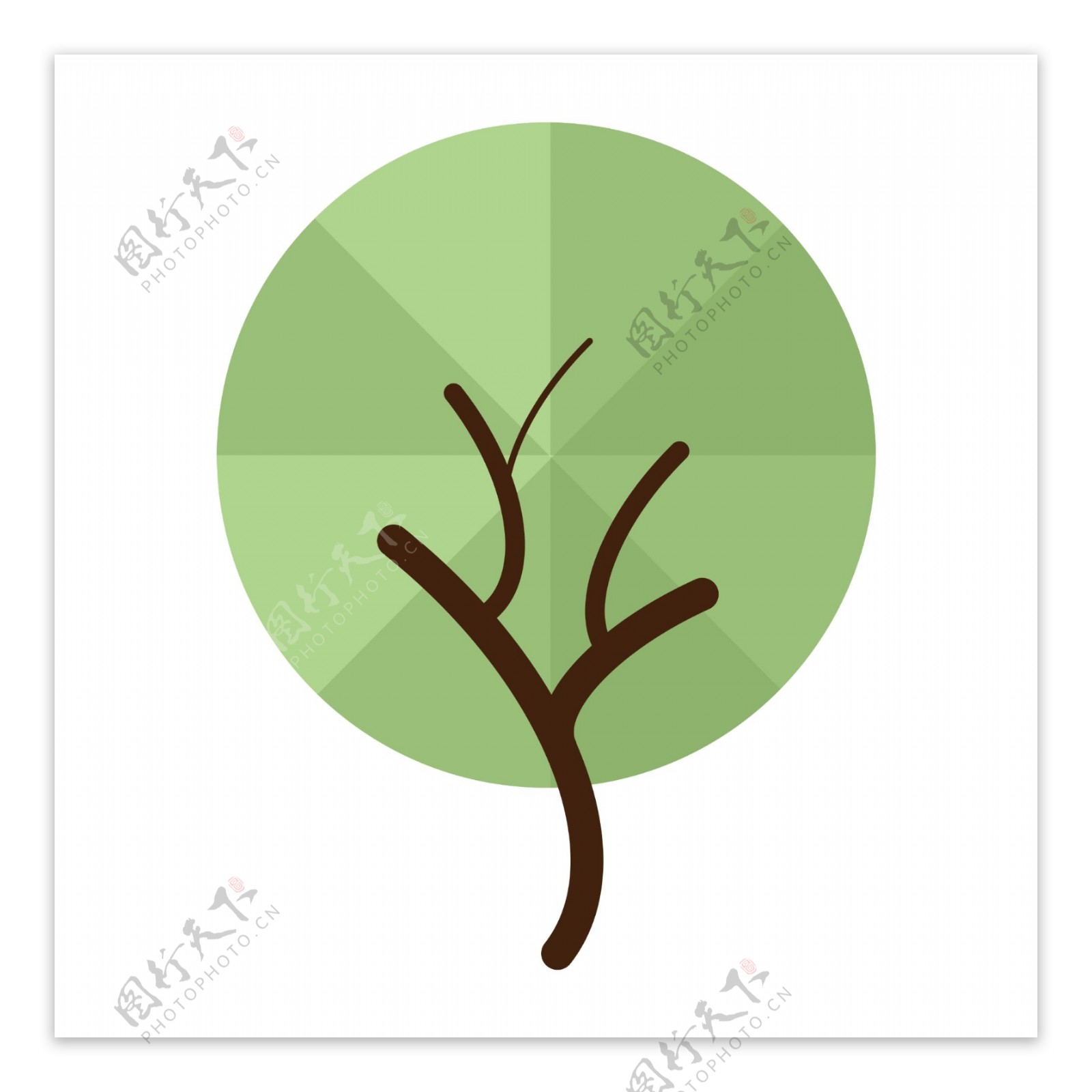 绿色圆形树木