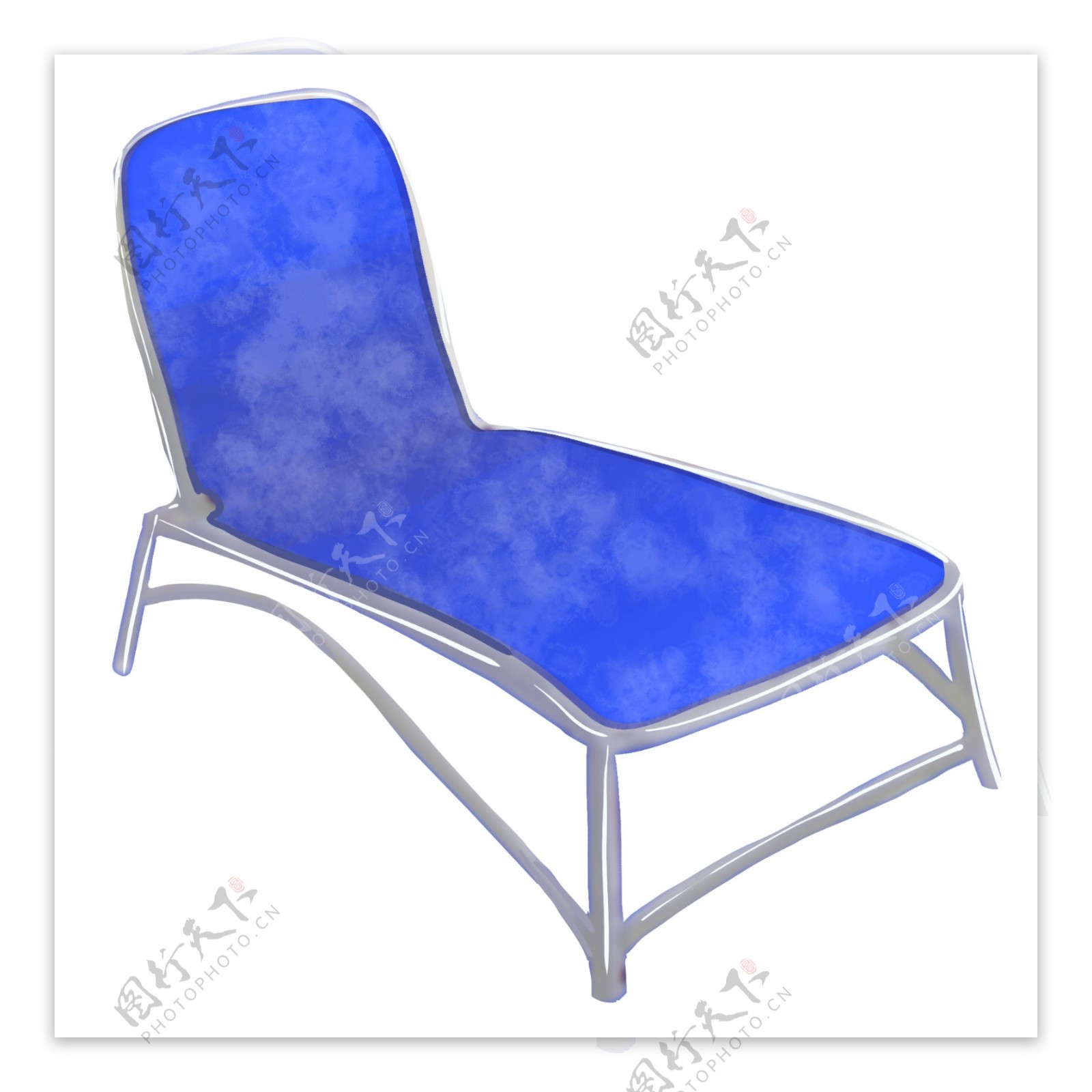 蓝色躺椅椅子