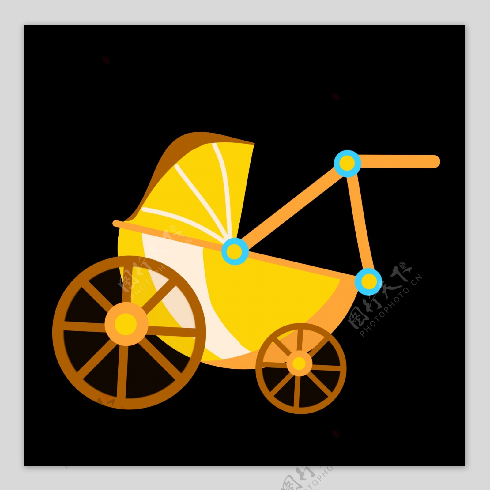 黄色婴儿推车