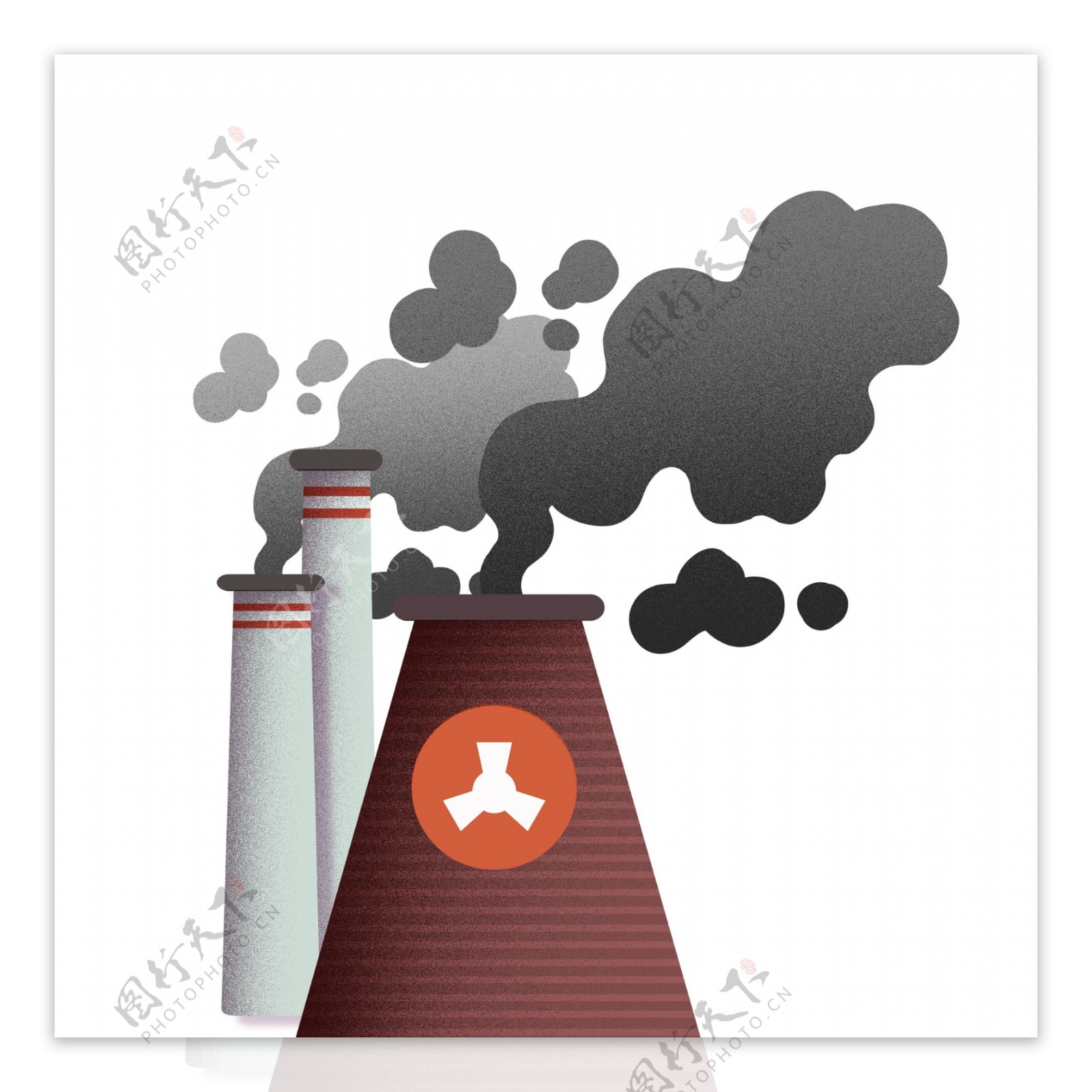 工业废气污染烟囱元素