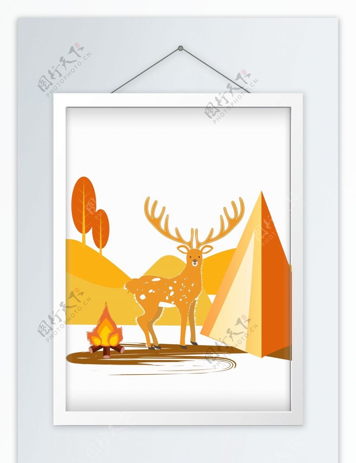 极简北欧麋鹿动物装饰画