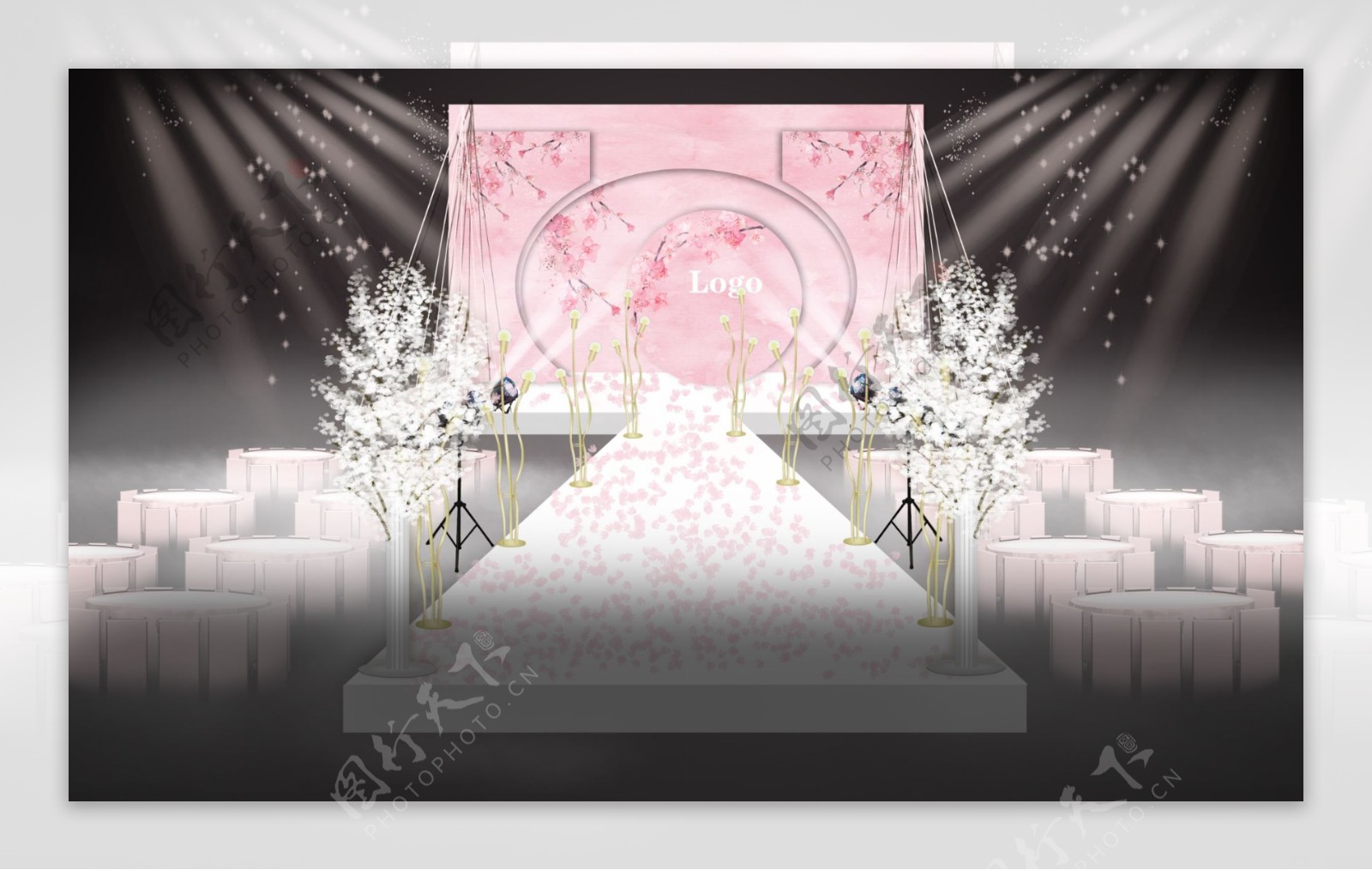 粉色樱花婚礼仪式区效果图