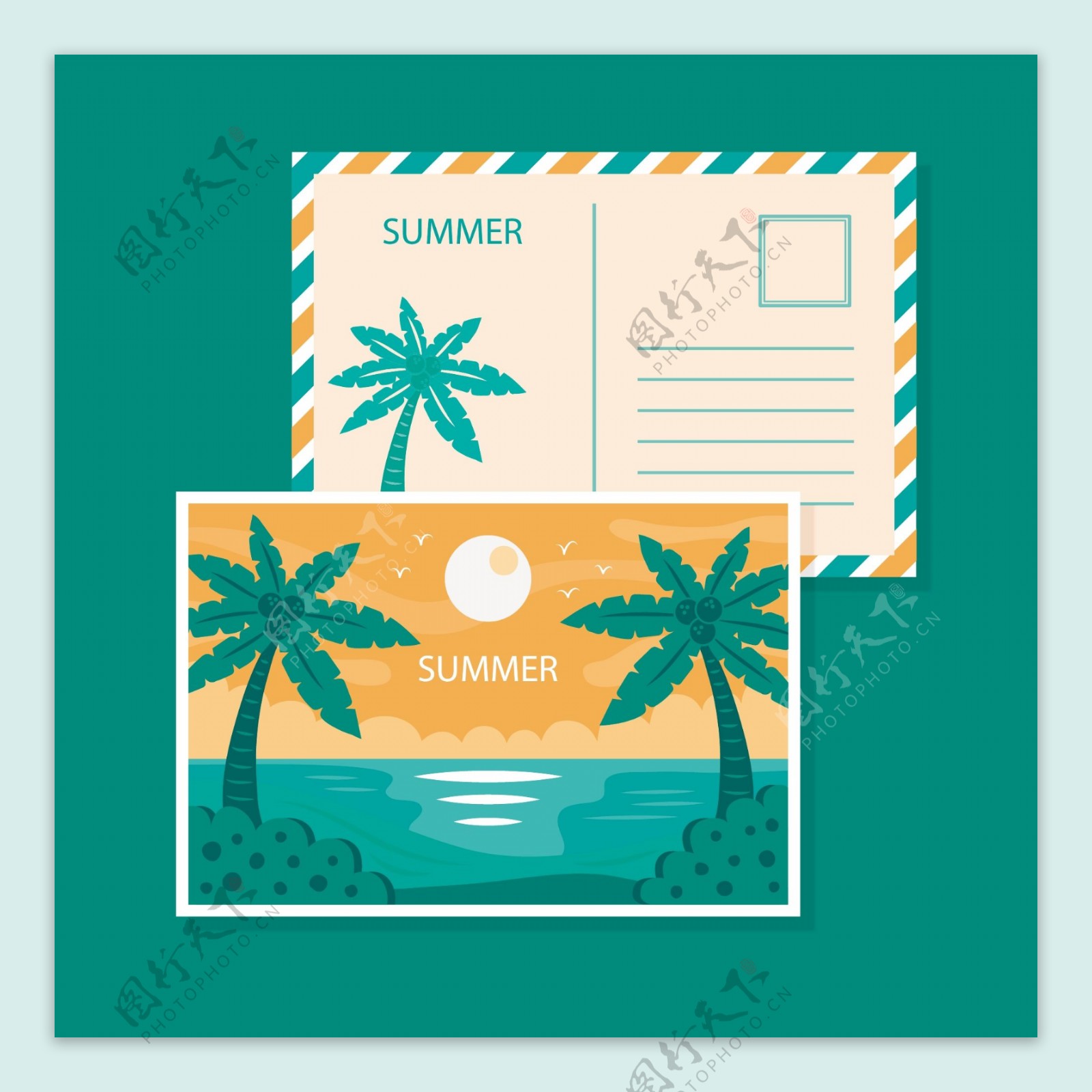 热带海岛明信片