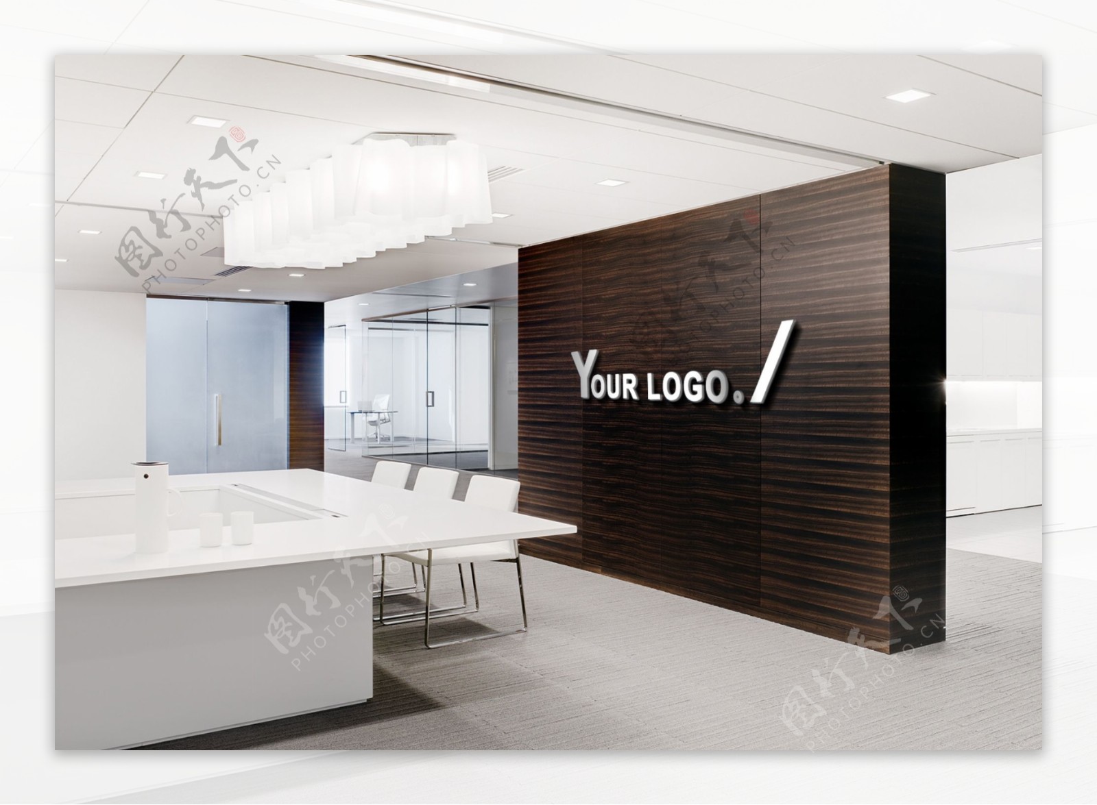 LOGO形象墙办公室场景贴图样