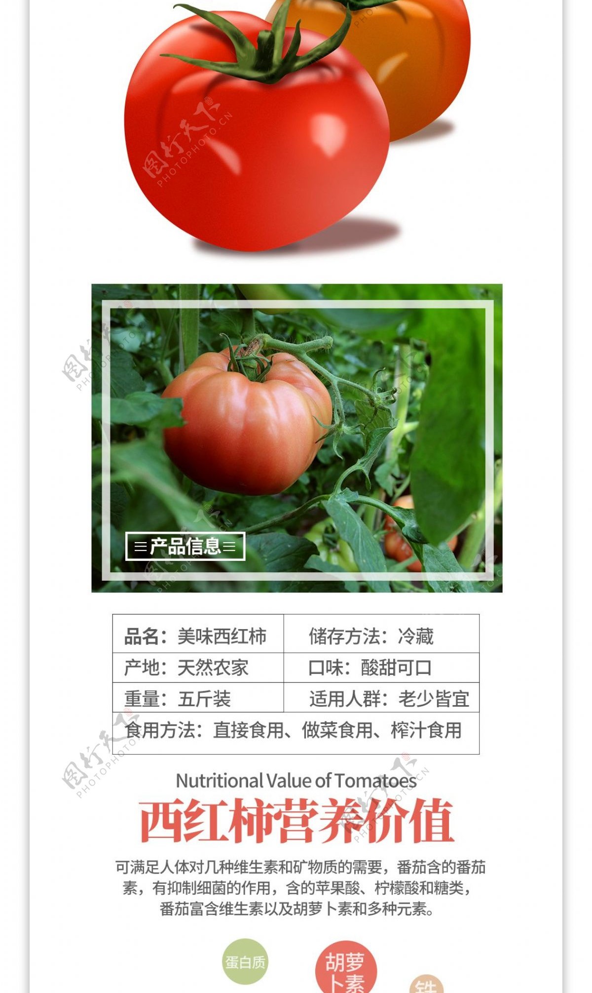电商详情页简约风食品西红柿番茄