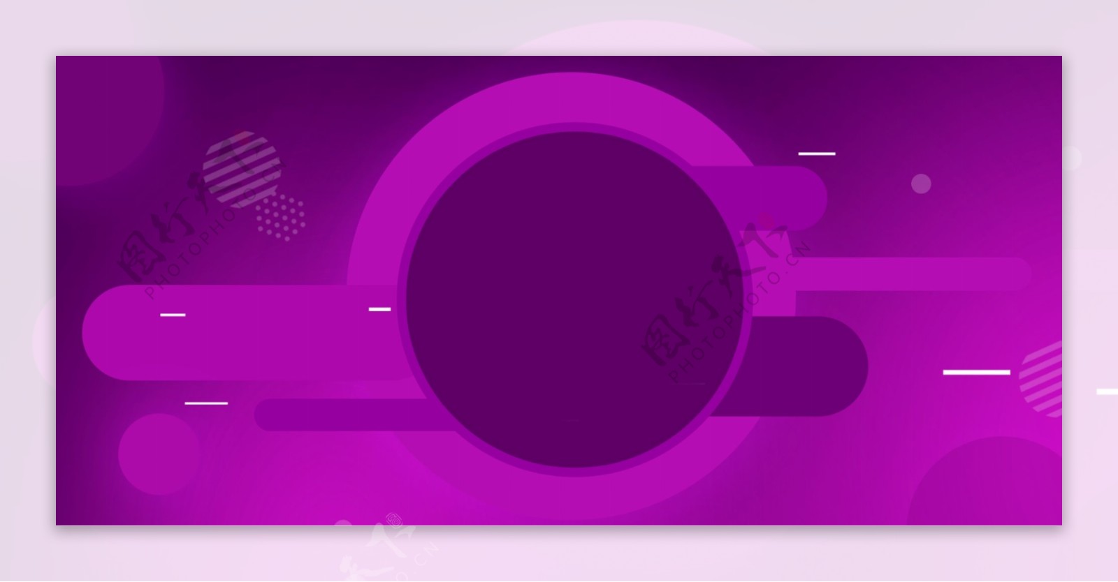 紫色圆环banner背景设计