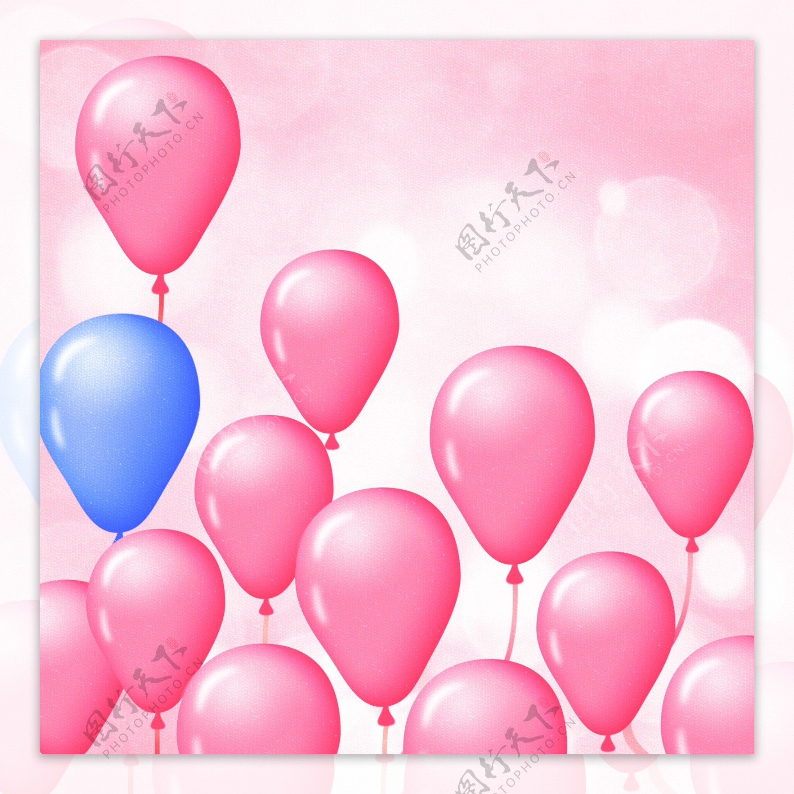 原创粉色唯美气球光斑浪漫背景