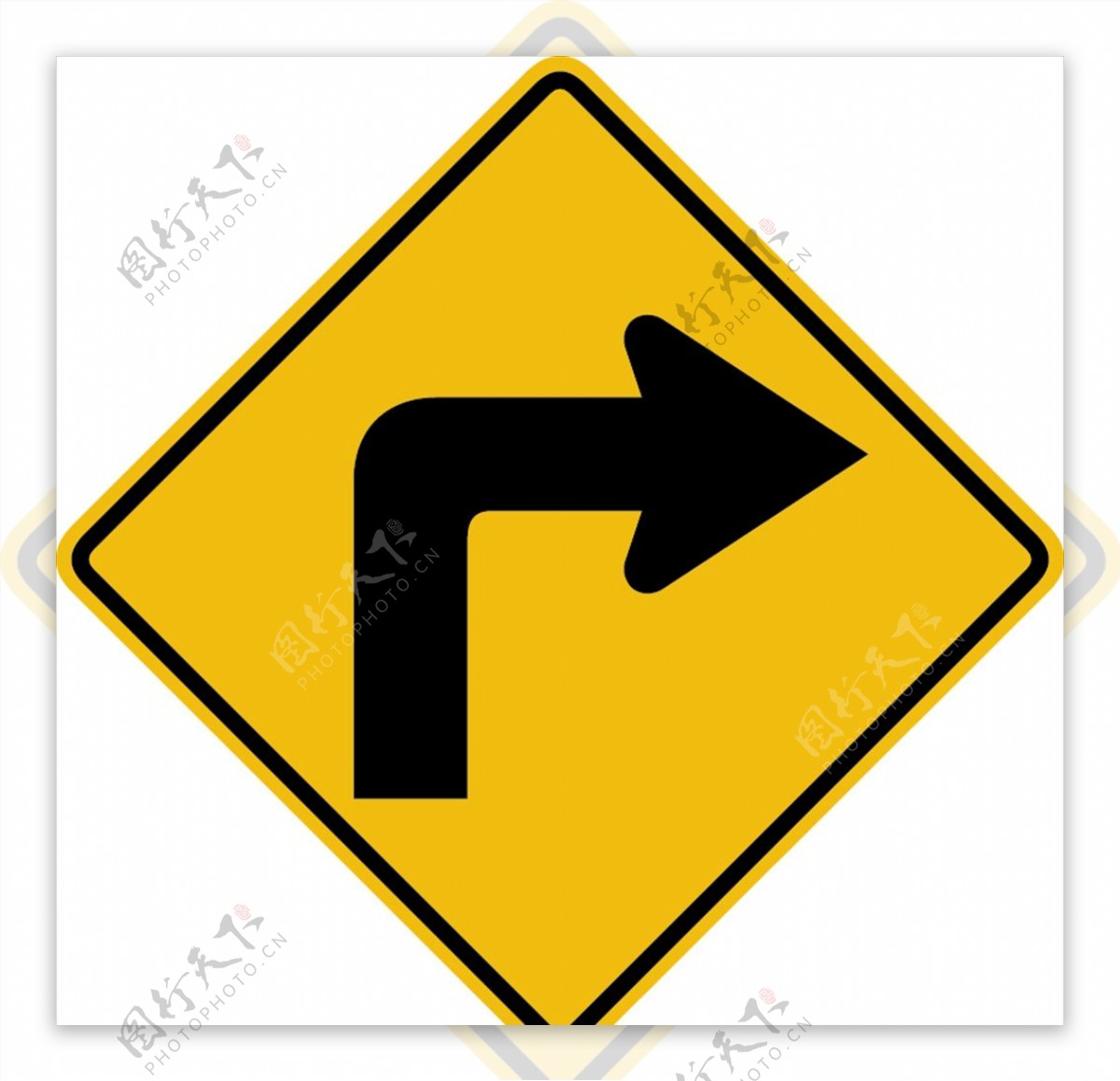 外国交通图标向右拐弯指示