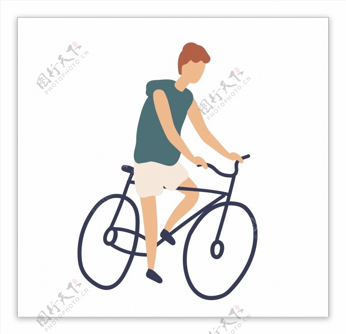 骑自行车的男生