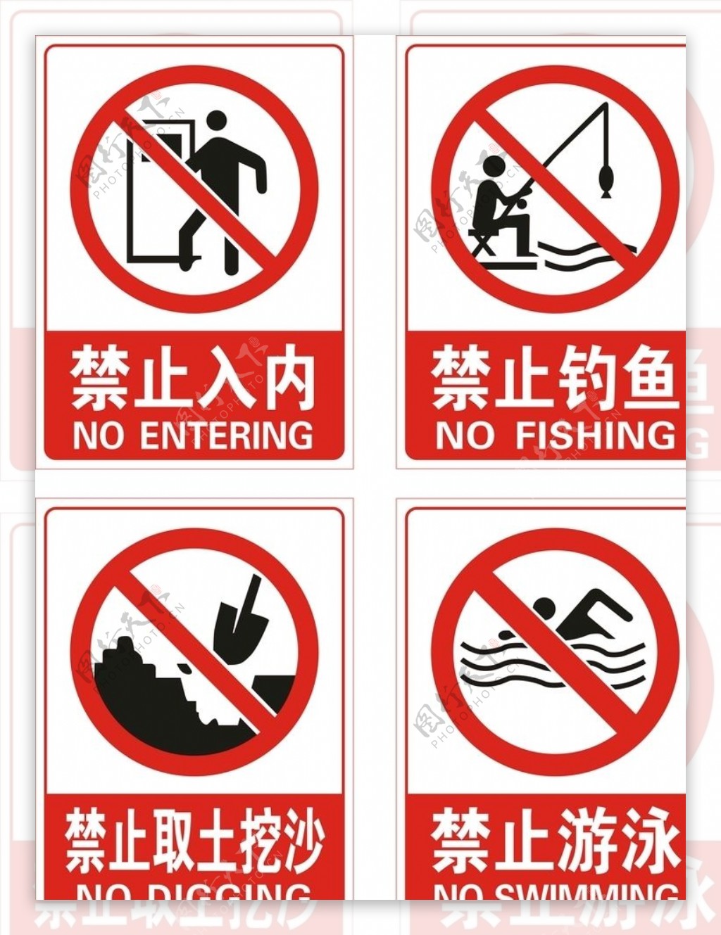 水库禁止标志