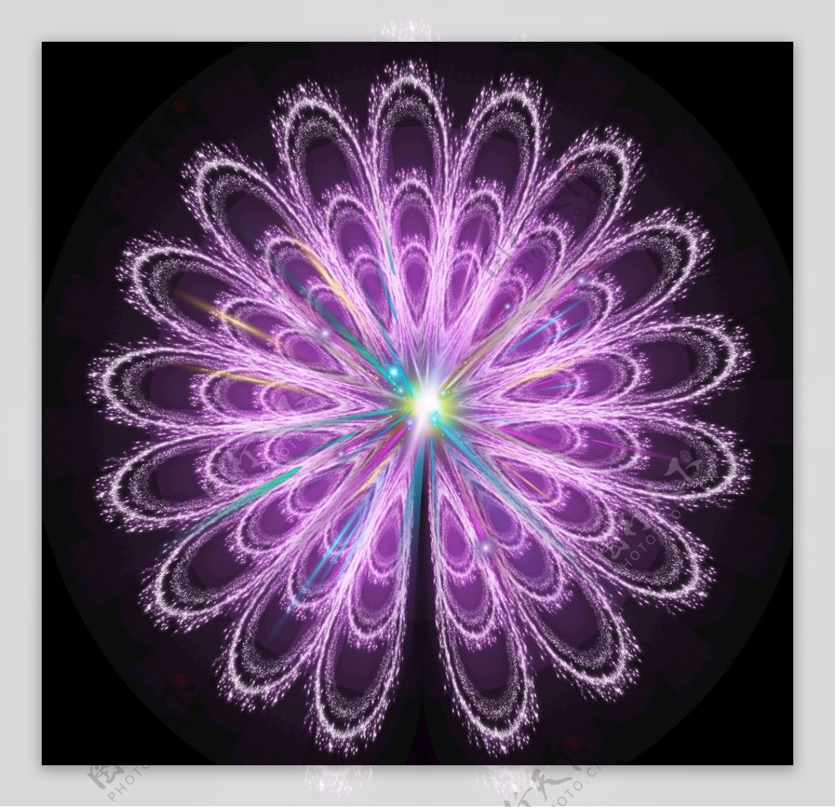 紫色光效花朵质感花纹