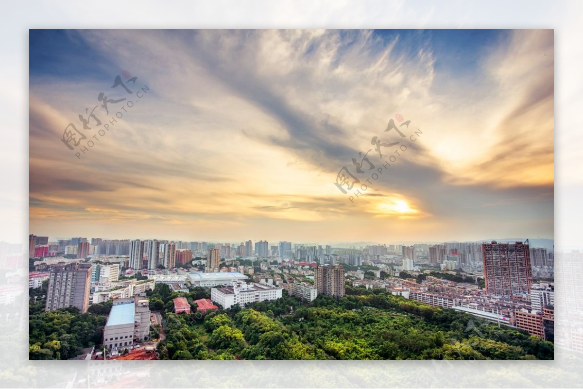 城市鸟瞰全景