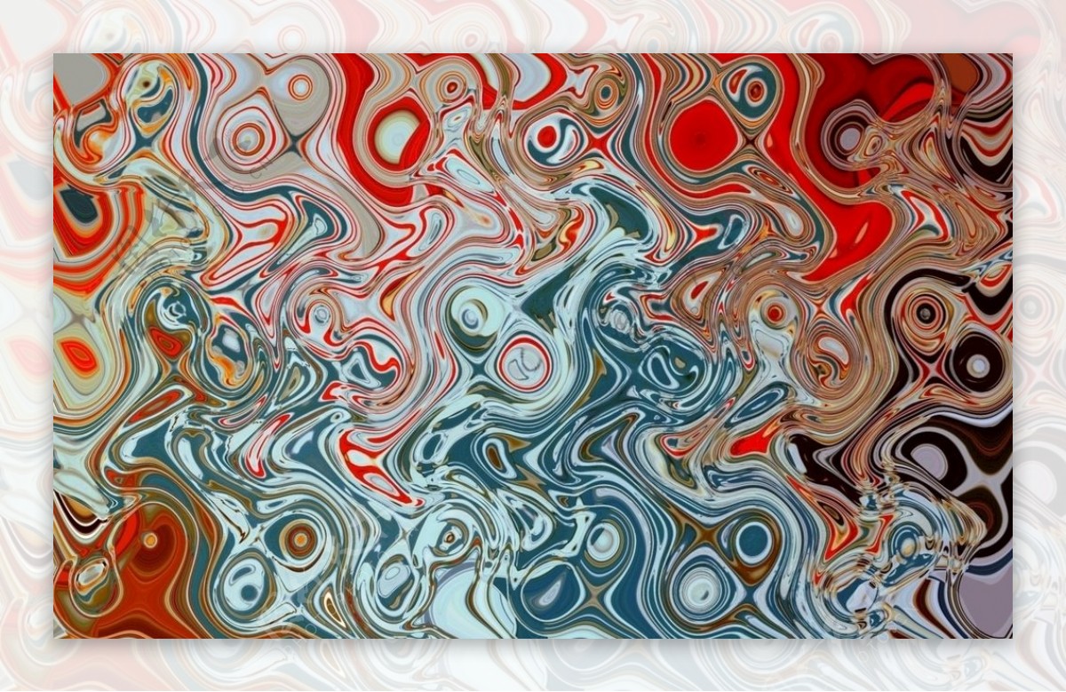 五颜六色的波浪液体油漆作用背景