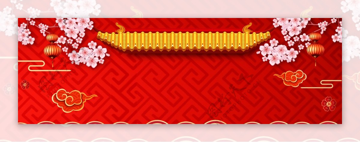 中国风新年海报背景banner